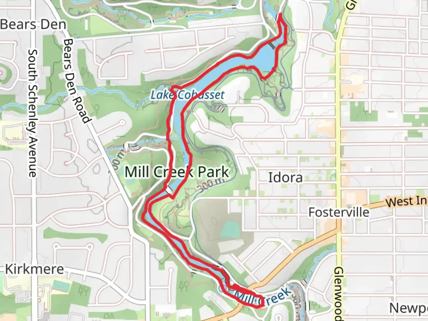 An image depicting the trail LAke Cohasset via East and West Cohasset Trail and its surrounding area.