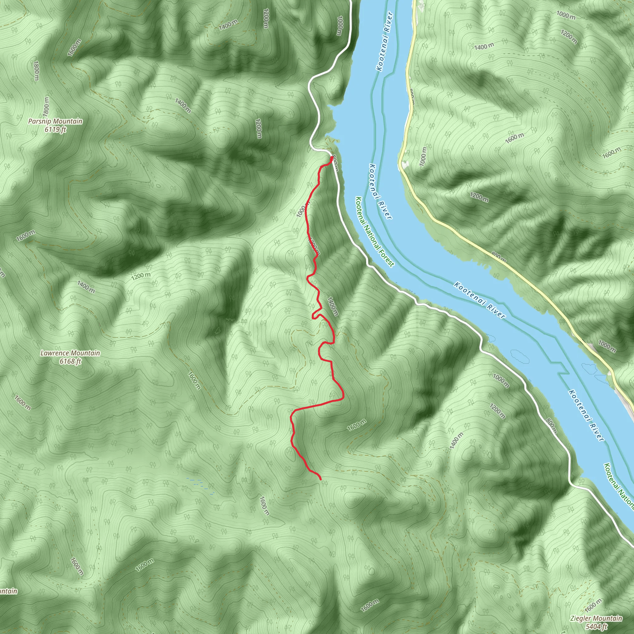 High Divide Trail mobile static map