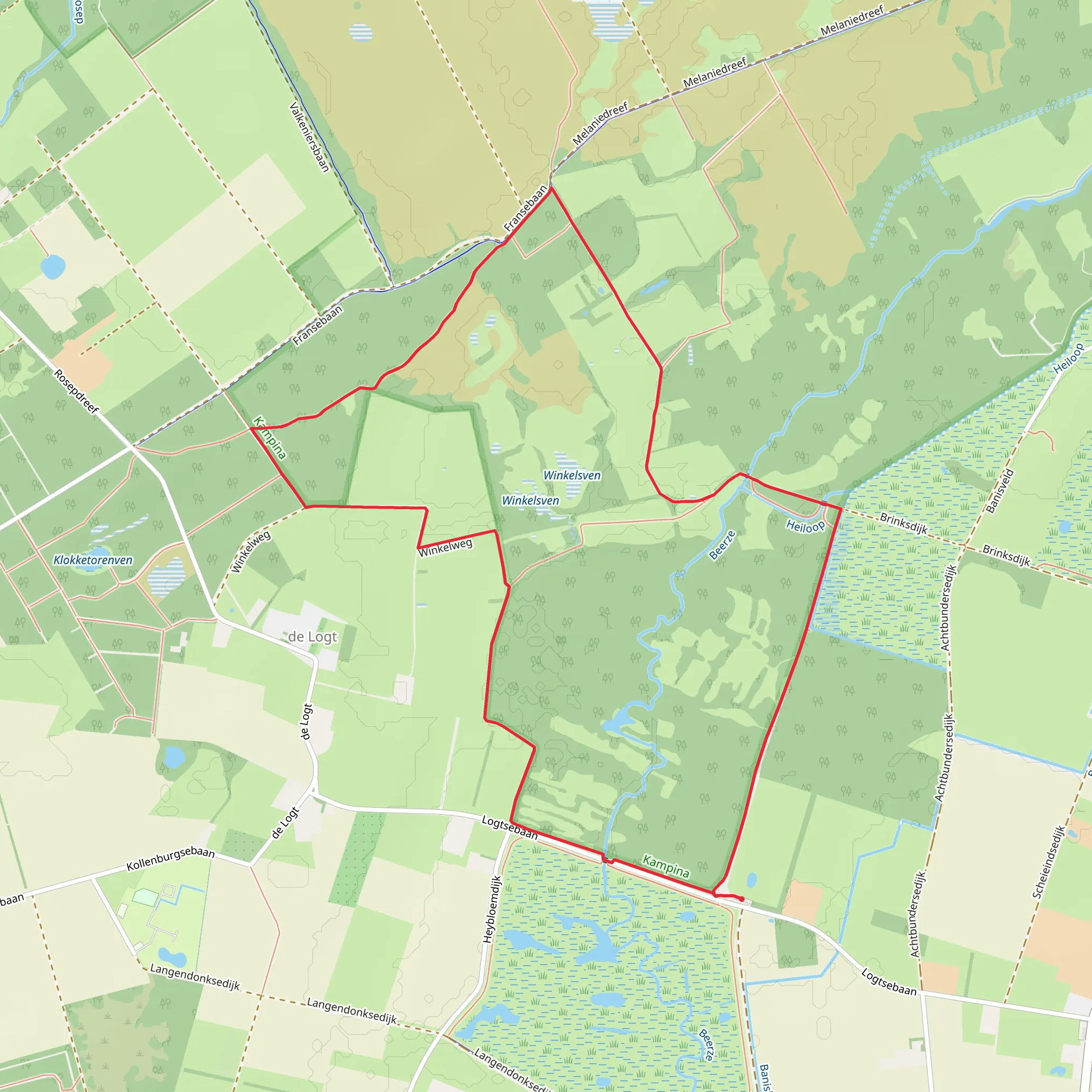 De Winkel and Balsvoort Loop mobile static map