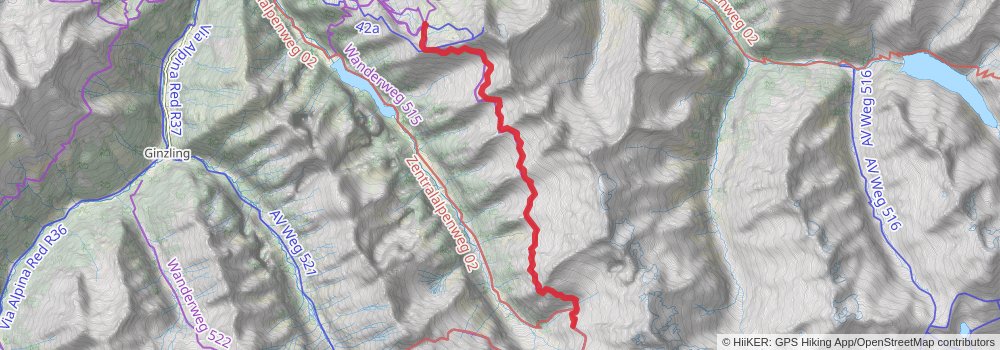 Zillertal Rucksack Route stage 2 Map