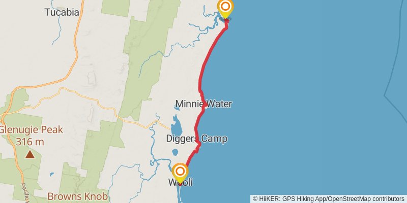 Yuraygir Coastal Walk stage 2 Map