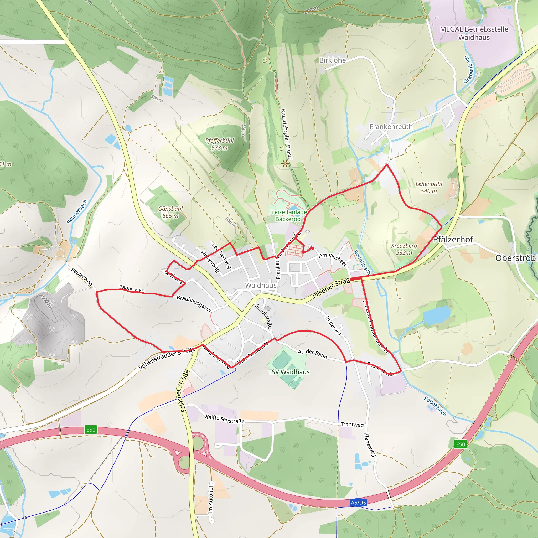 Glasschleifererweg and Papierweg Loop mobile static map