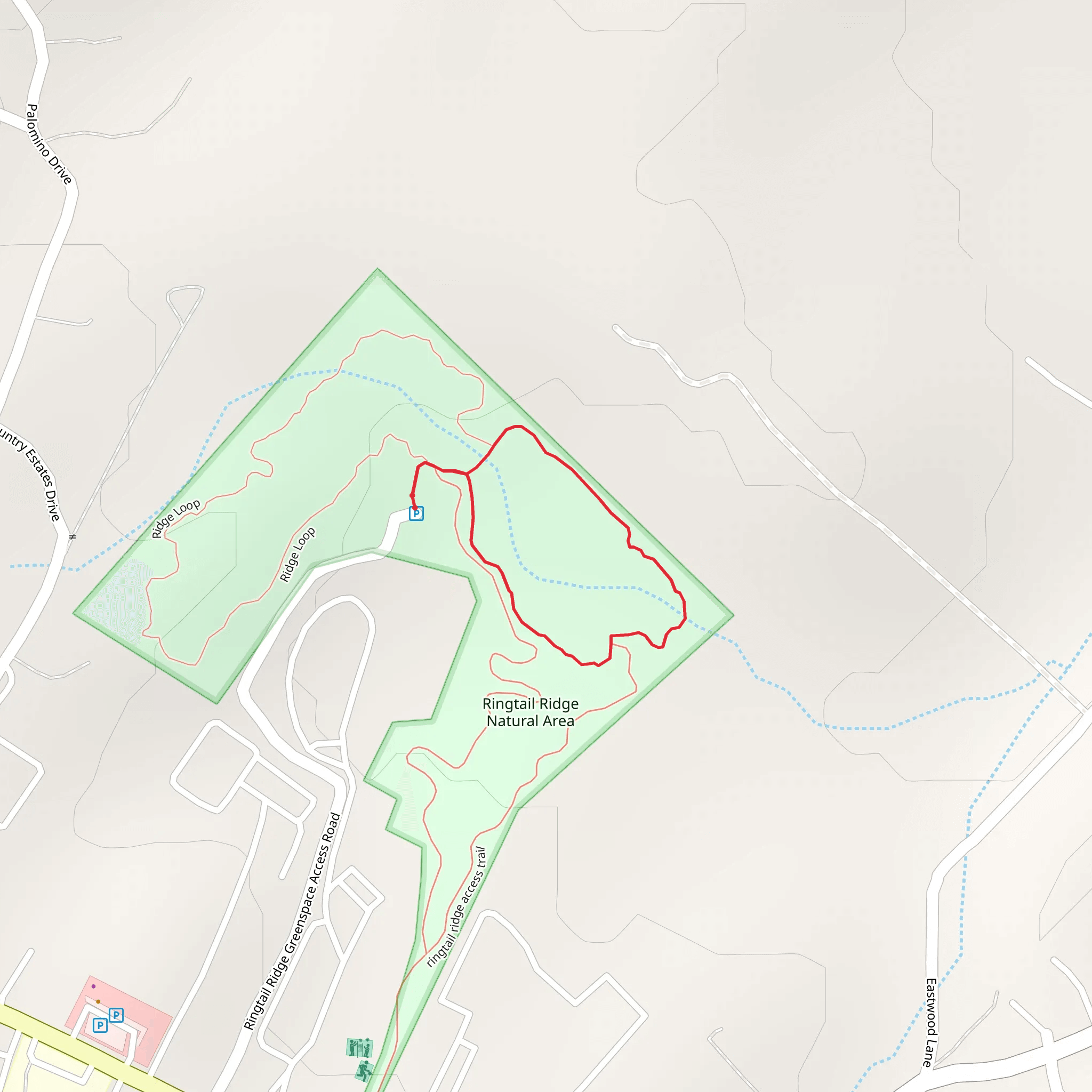 Ringtail Ridge Greenspace Access Road Loop mobile static map