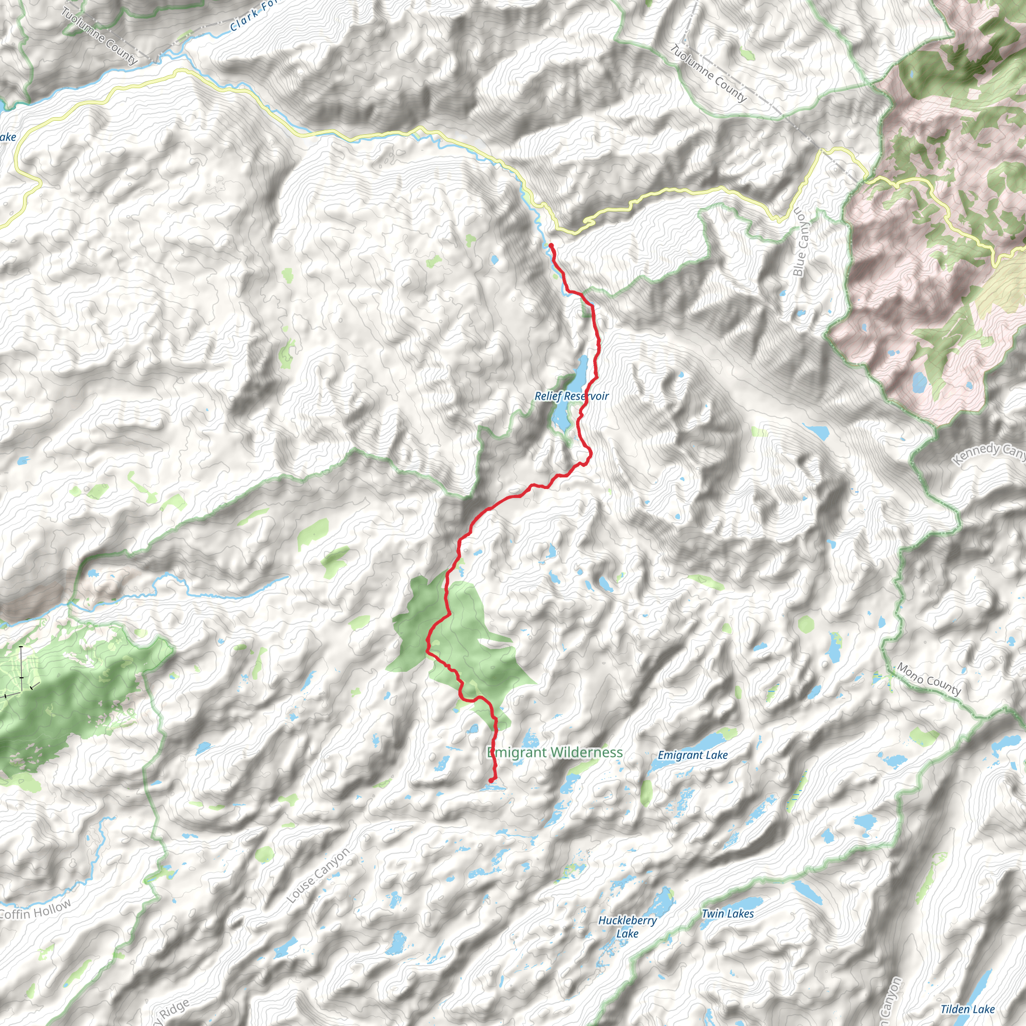 Relief Valley via Relief Reservoir Trail mobile static map