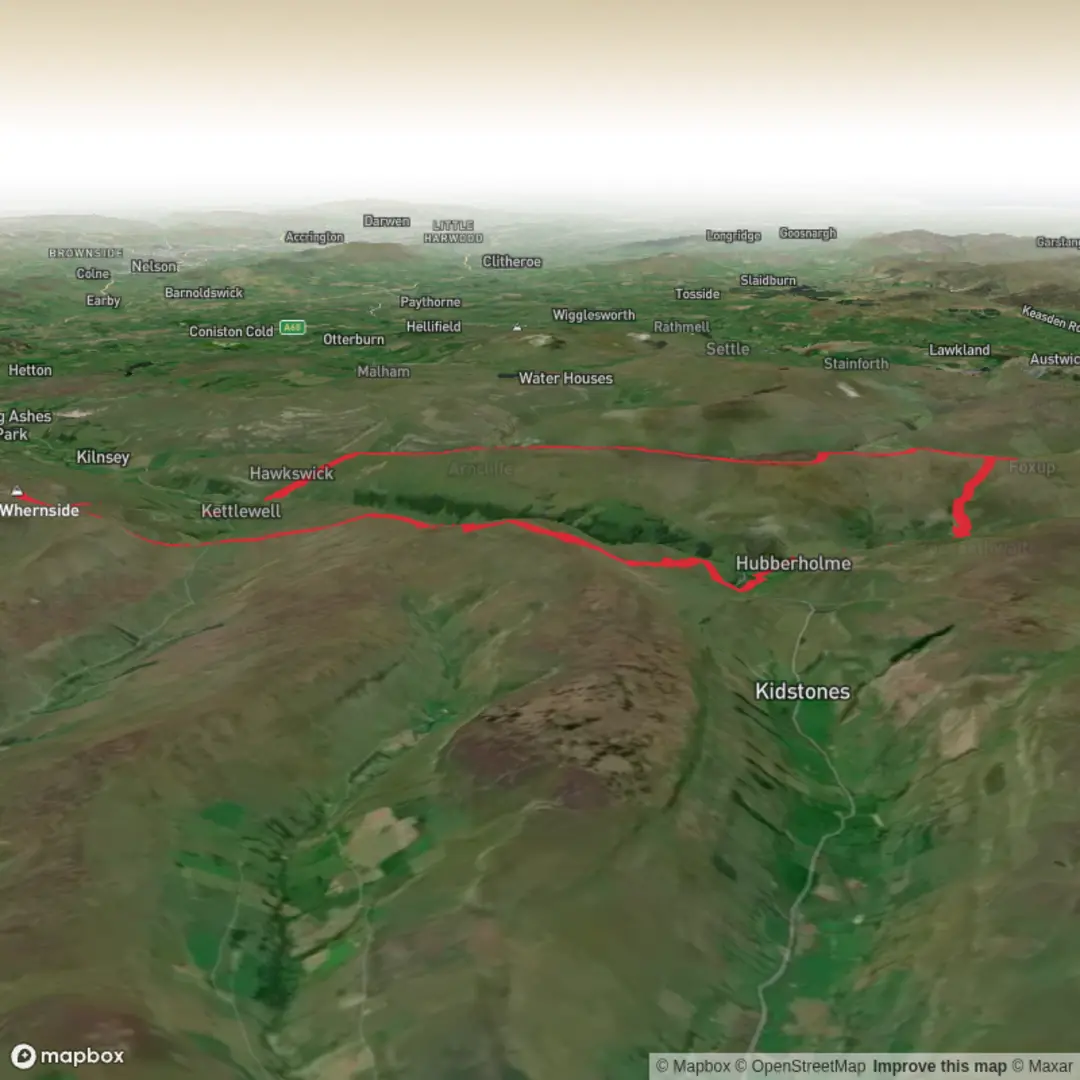 An image depicting the trail Wharfedale three peaks and its surrounding area.