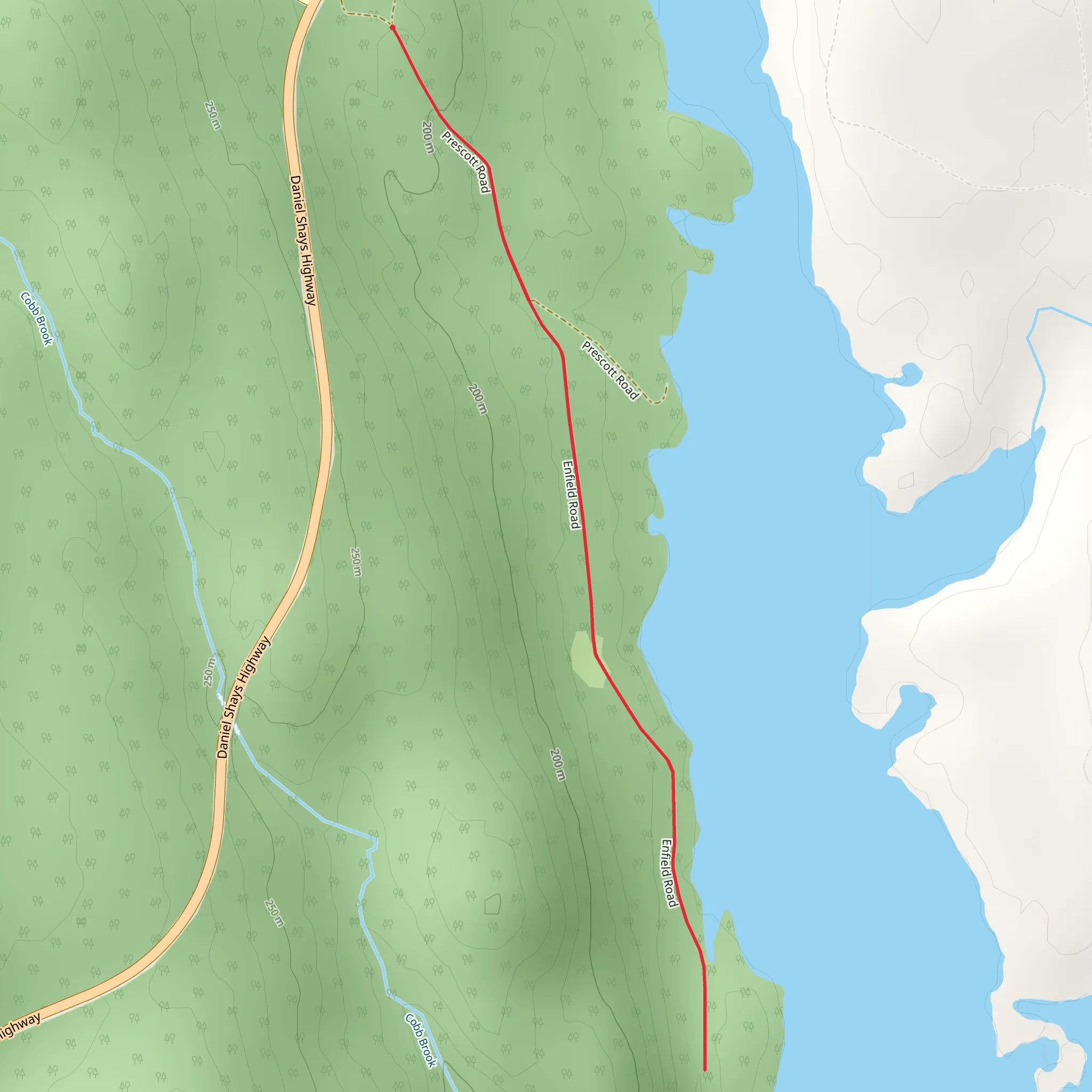 Daniel Shays Trail mobile static map