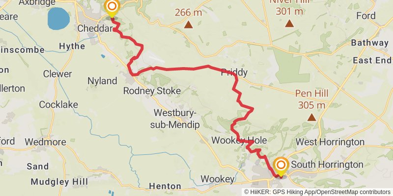 Mendip Way stage 3 Map