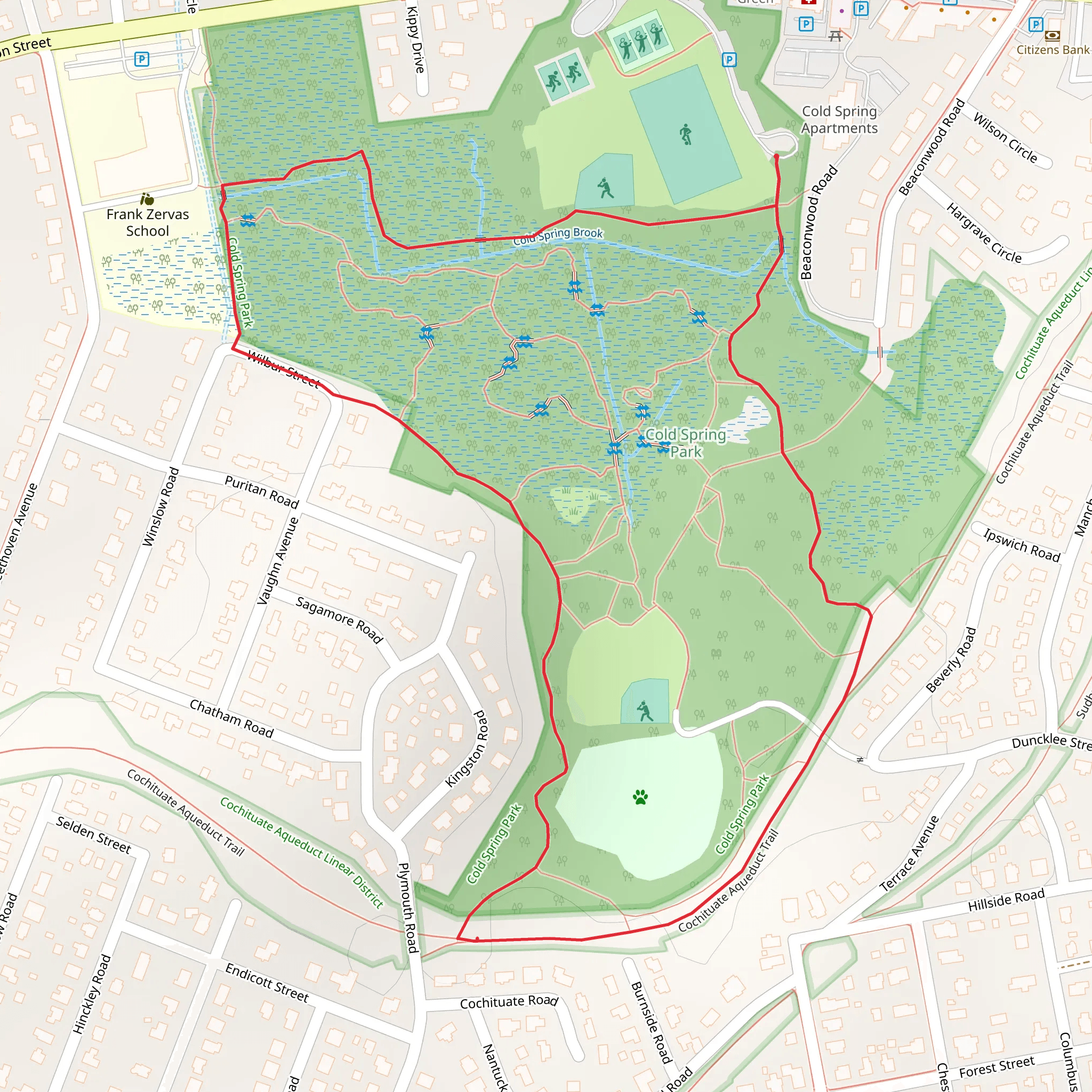 Cold Spring Playground Loop Trail mobile static map