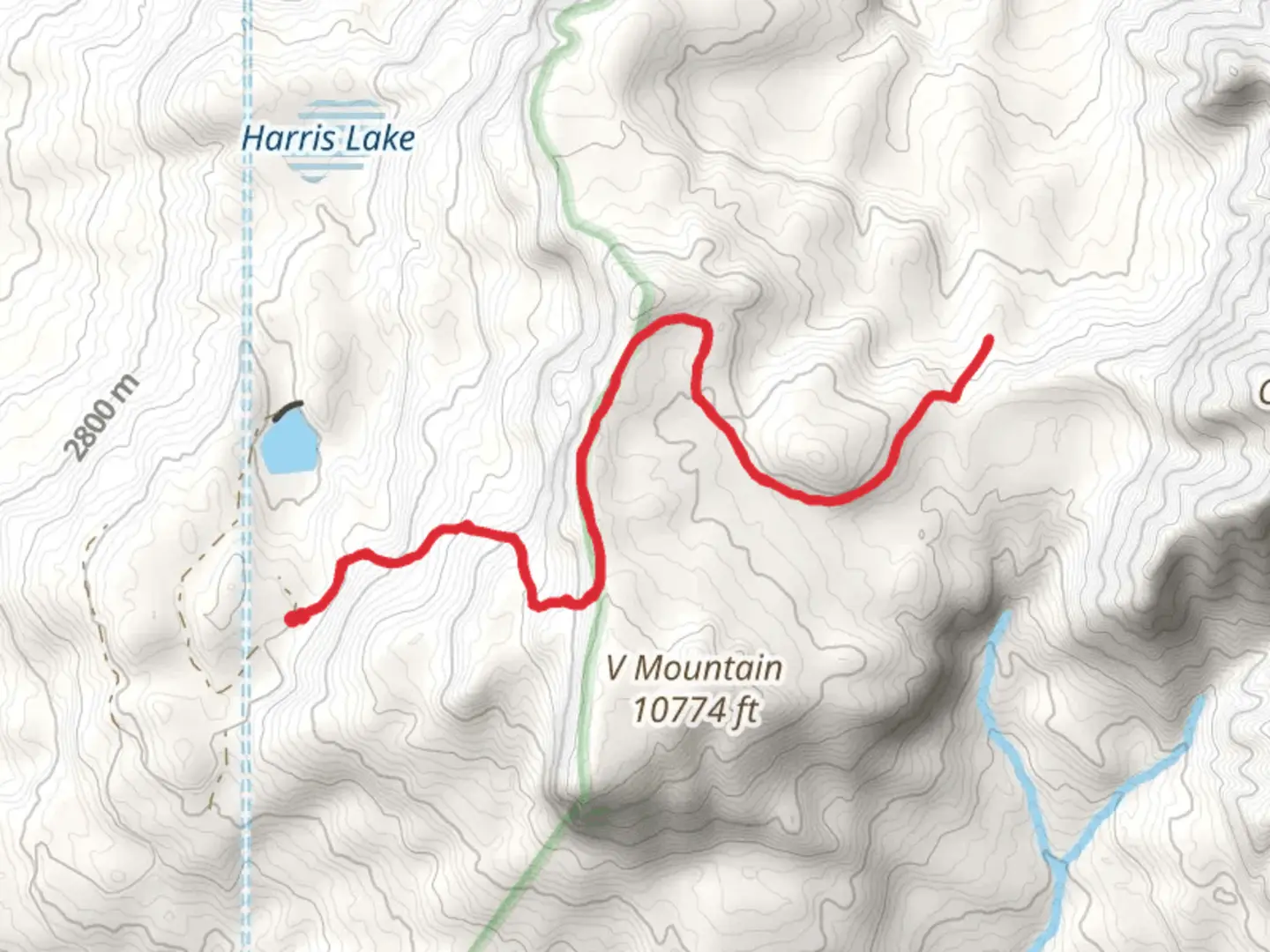 An image depicting the trail V Rock Trail and its surrounding area.