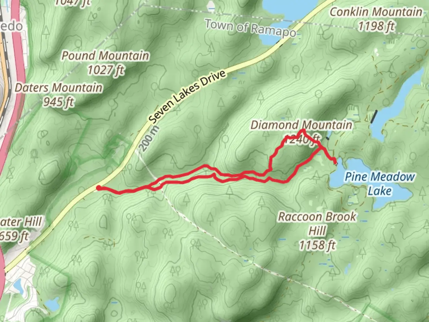 An image depicting the trail Pine Meadow Lake and Stony Brook via Pine Meadow Trail and its surrounding area.