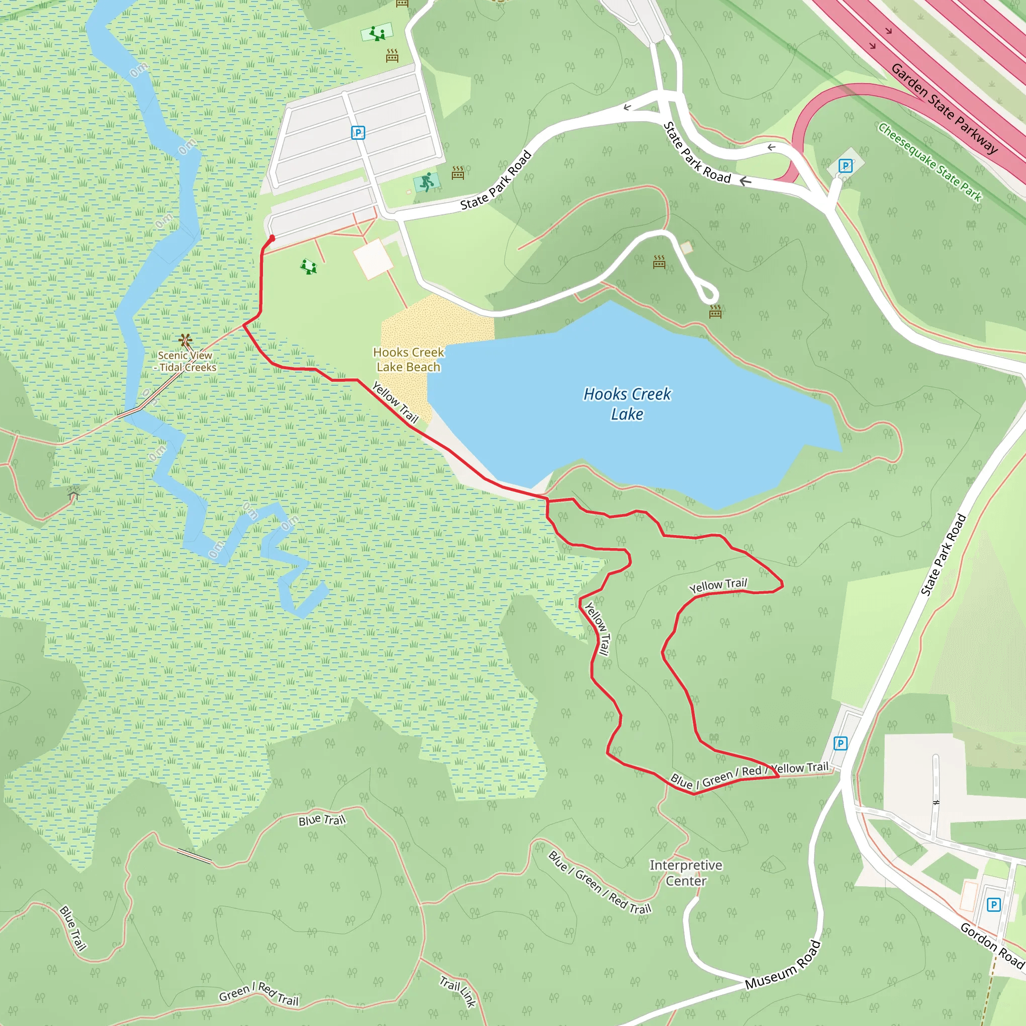 Hooks Creek Lake Loop mobile static map