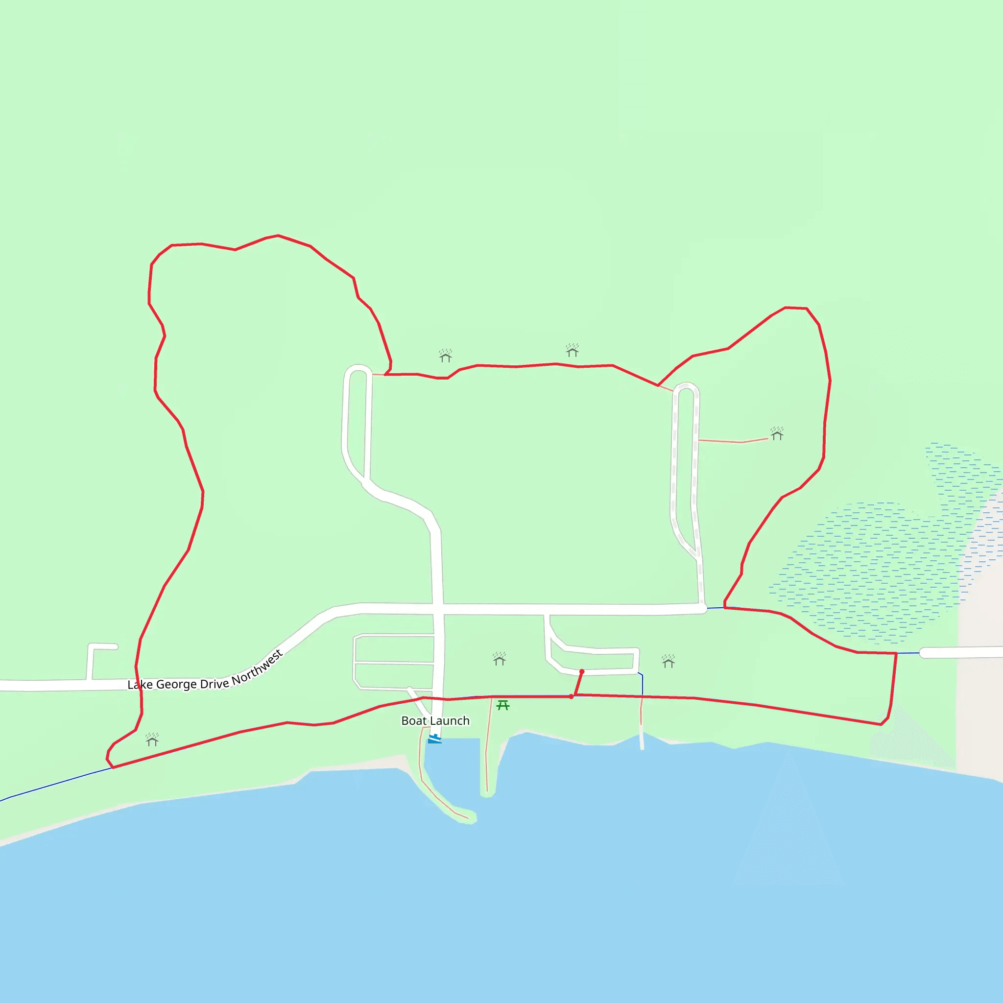 Lake George Park Loop mobile static map