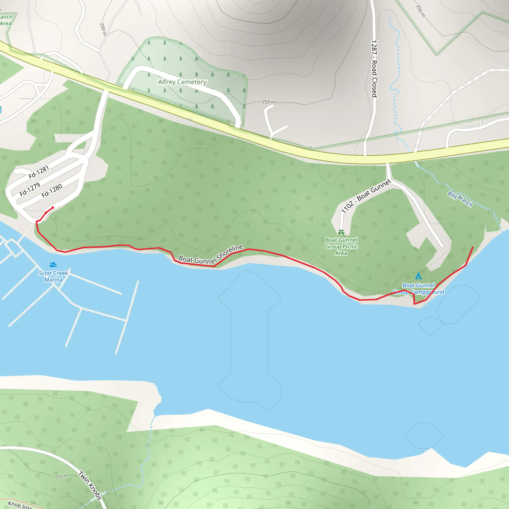 Boat Gunnel Shoreline mobile static map