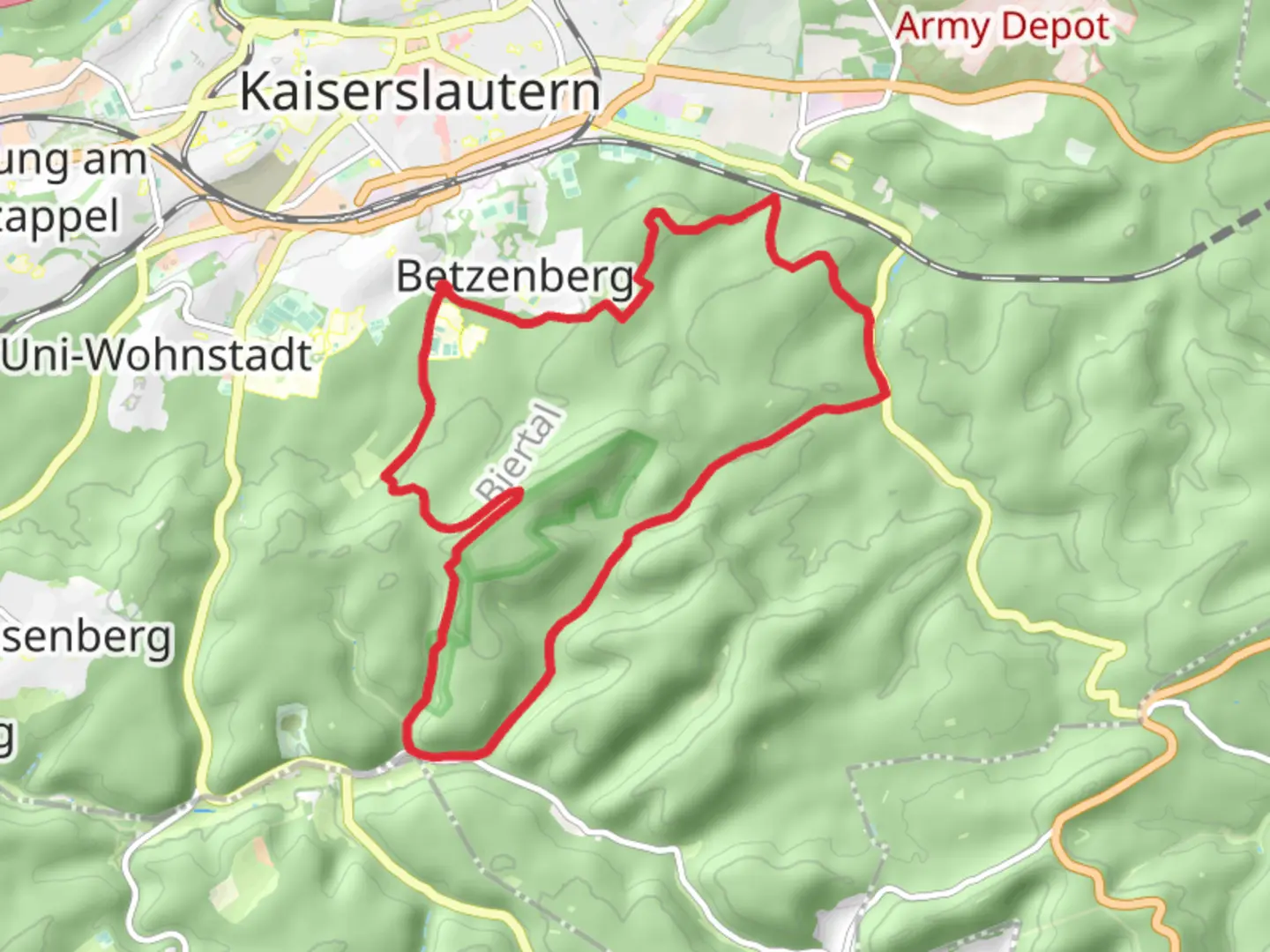 An image depicting the trail Konig Albrecht Wanderweg Loop and its surrounding area.