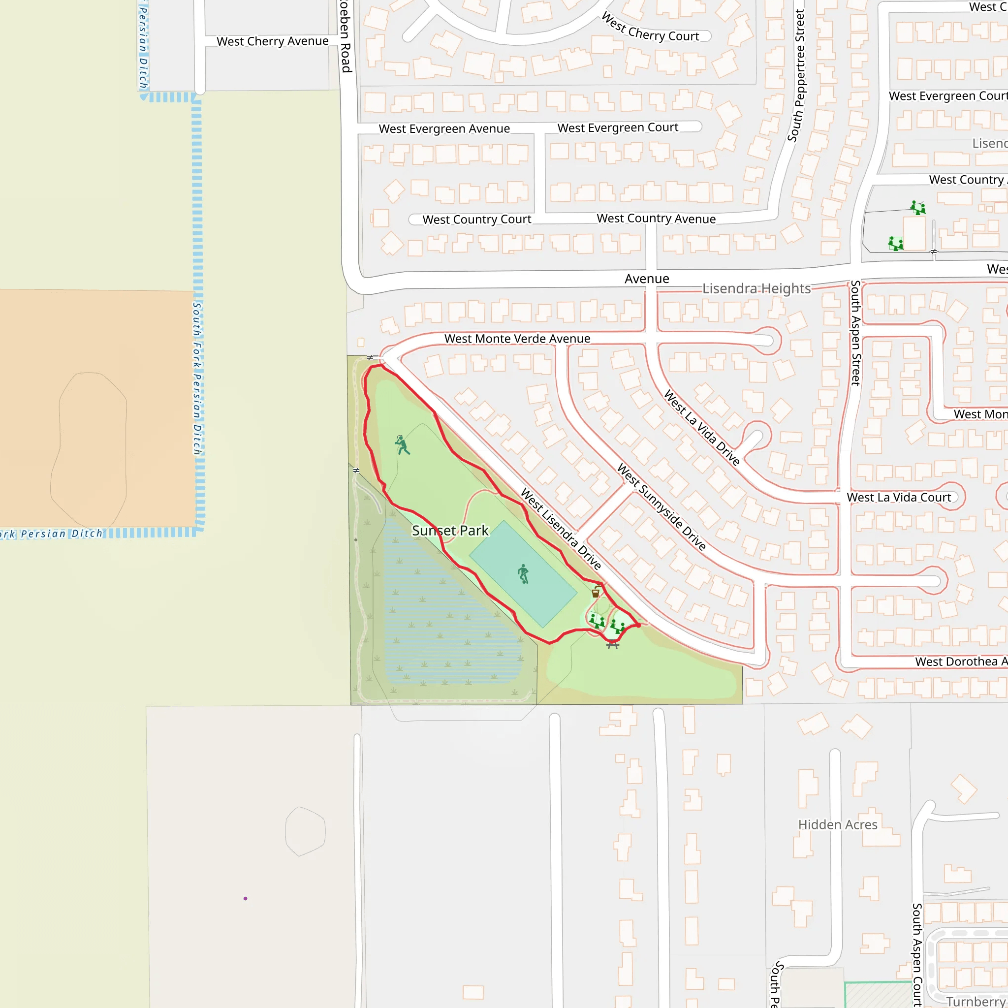 Sunset Park Path Loop mobile static map
