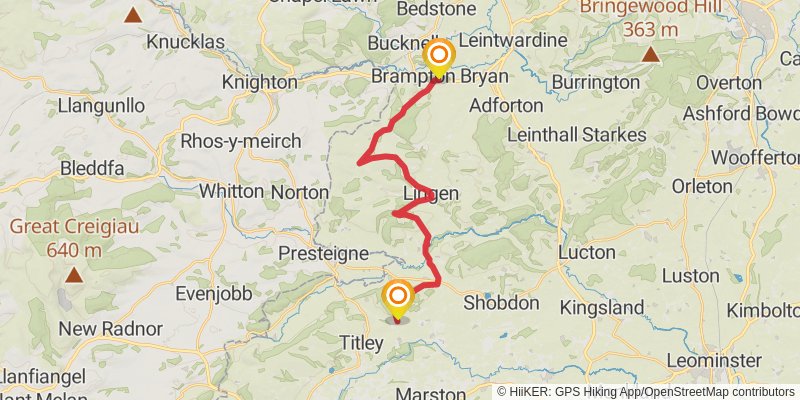 Herefordshire Trail stage 8 Map