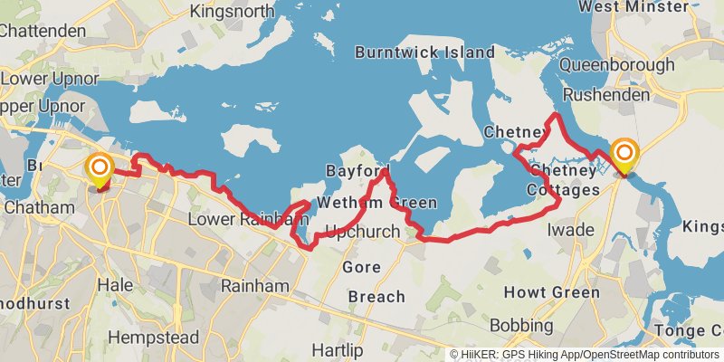 Saxon Shore Way stage 3 Map