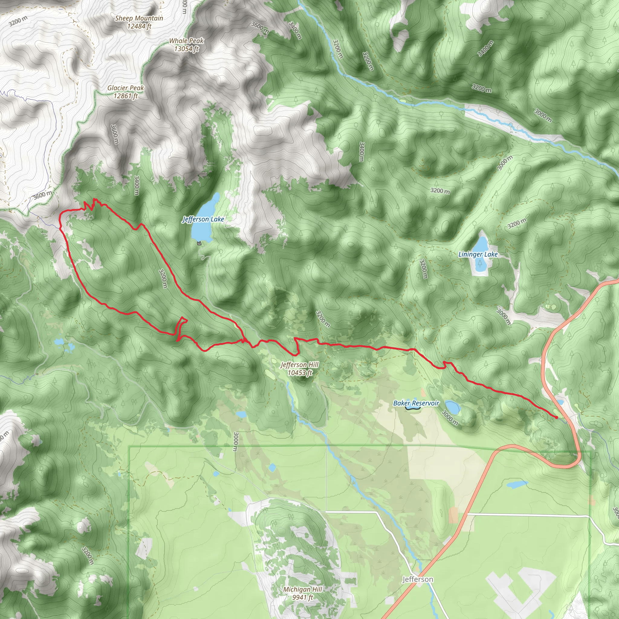 Colorado and West Jefferson Loop Trail mobile static map