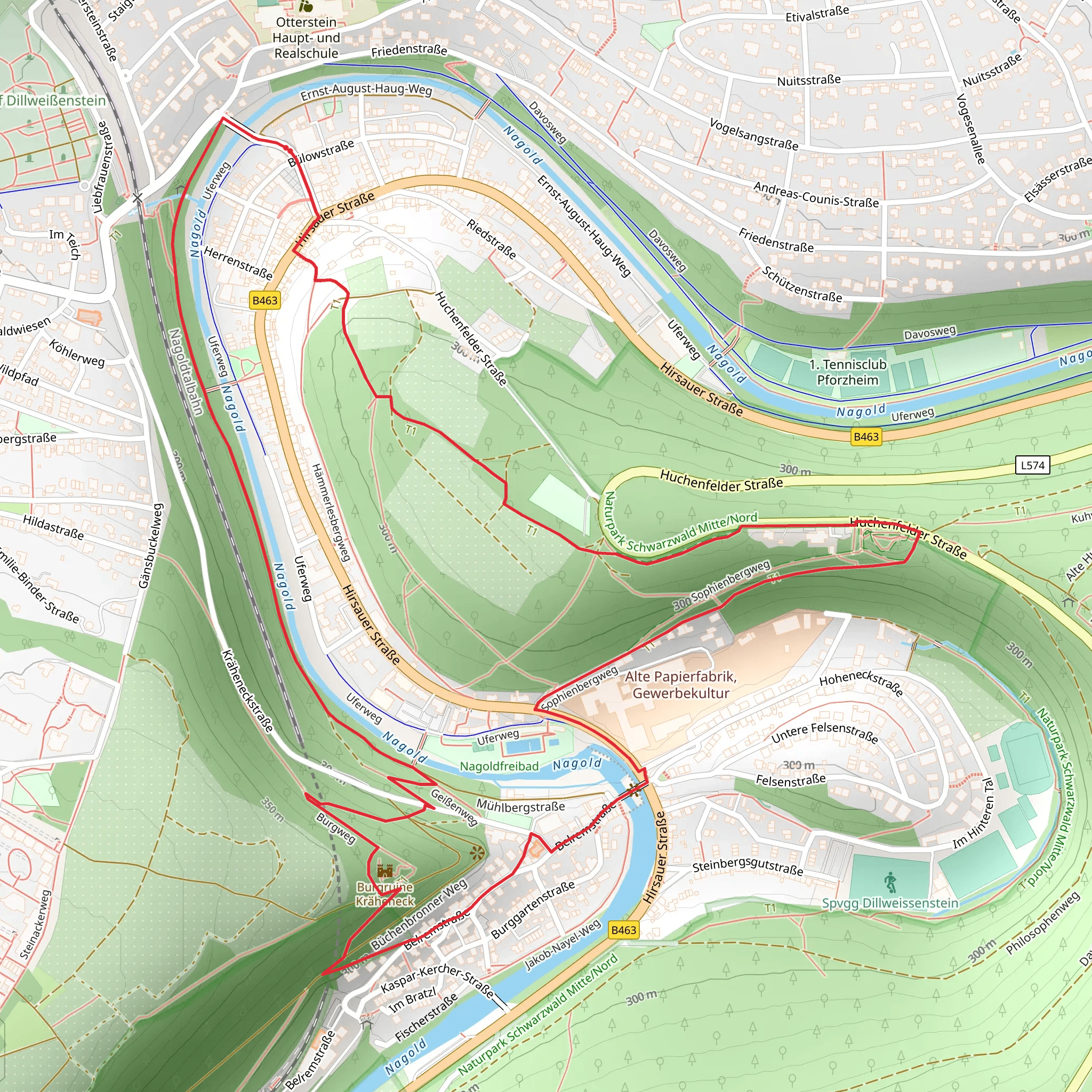 Burgweg Loop mobile static map