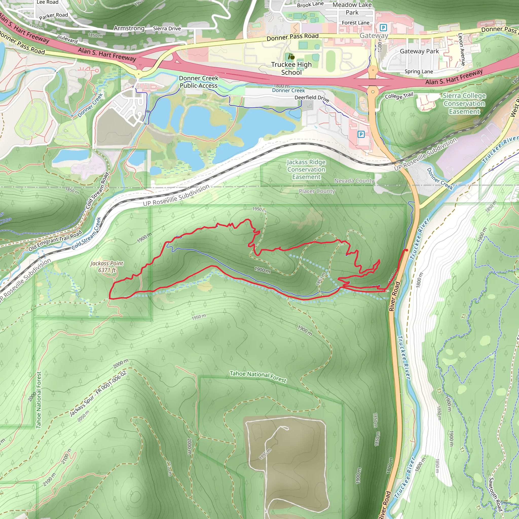 Donkey Town Loop Trail mobile static map