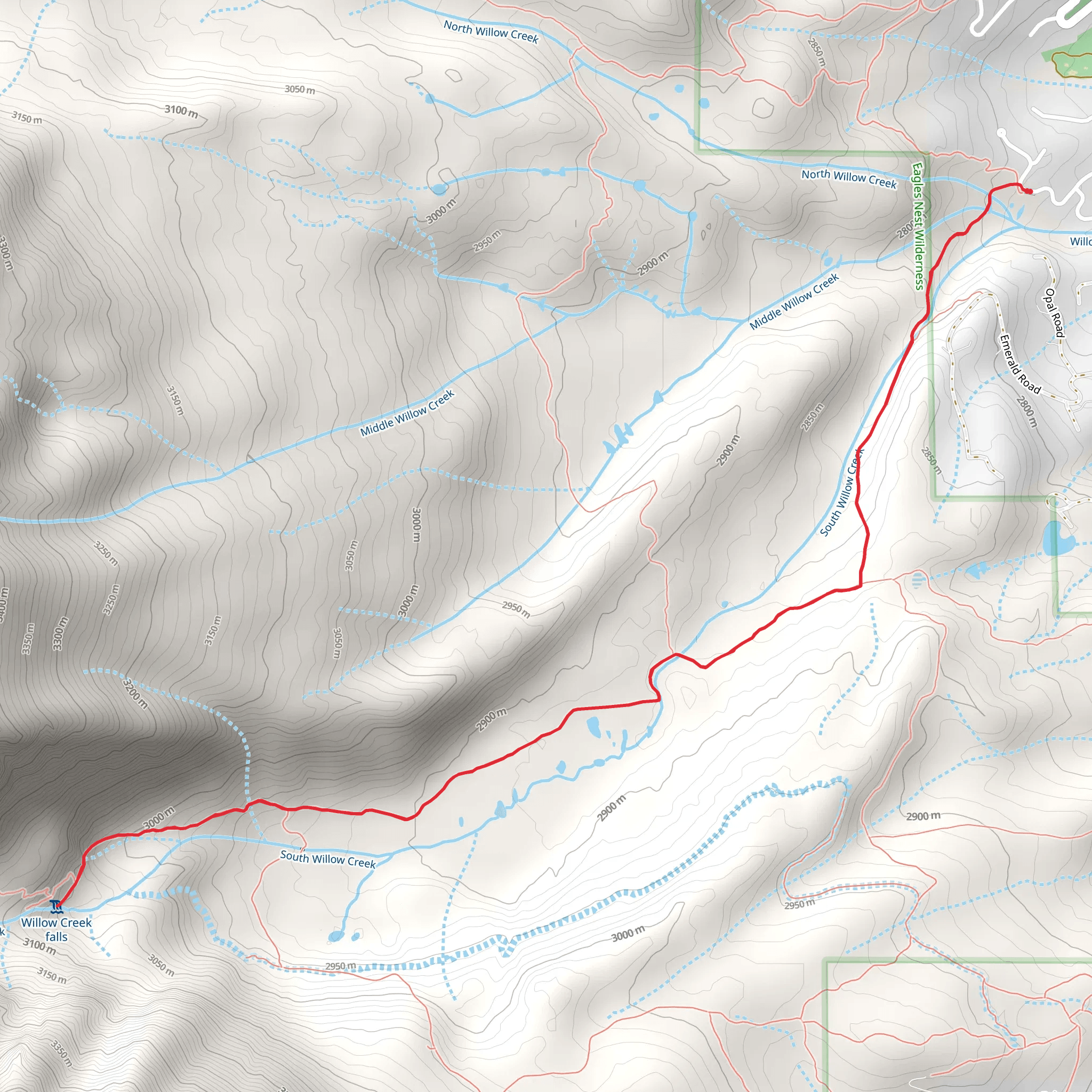 South Willow Creek via Gore Range Trail and CDT mobile static map