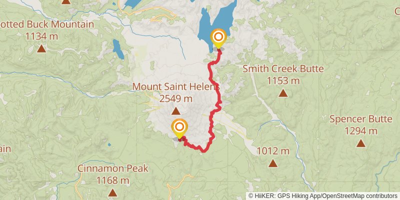 Mount St Helens Area Loops stage 5 Map