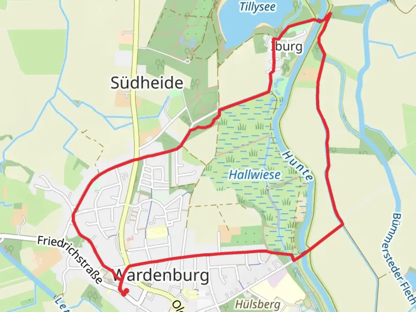 An image depicting the trail Iburg via Patenbergsweg and Hochzeitswald and its surrounding area.