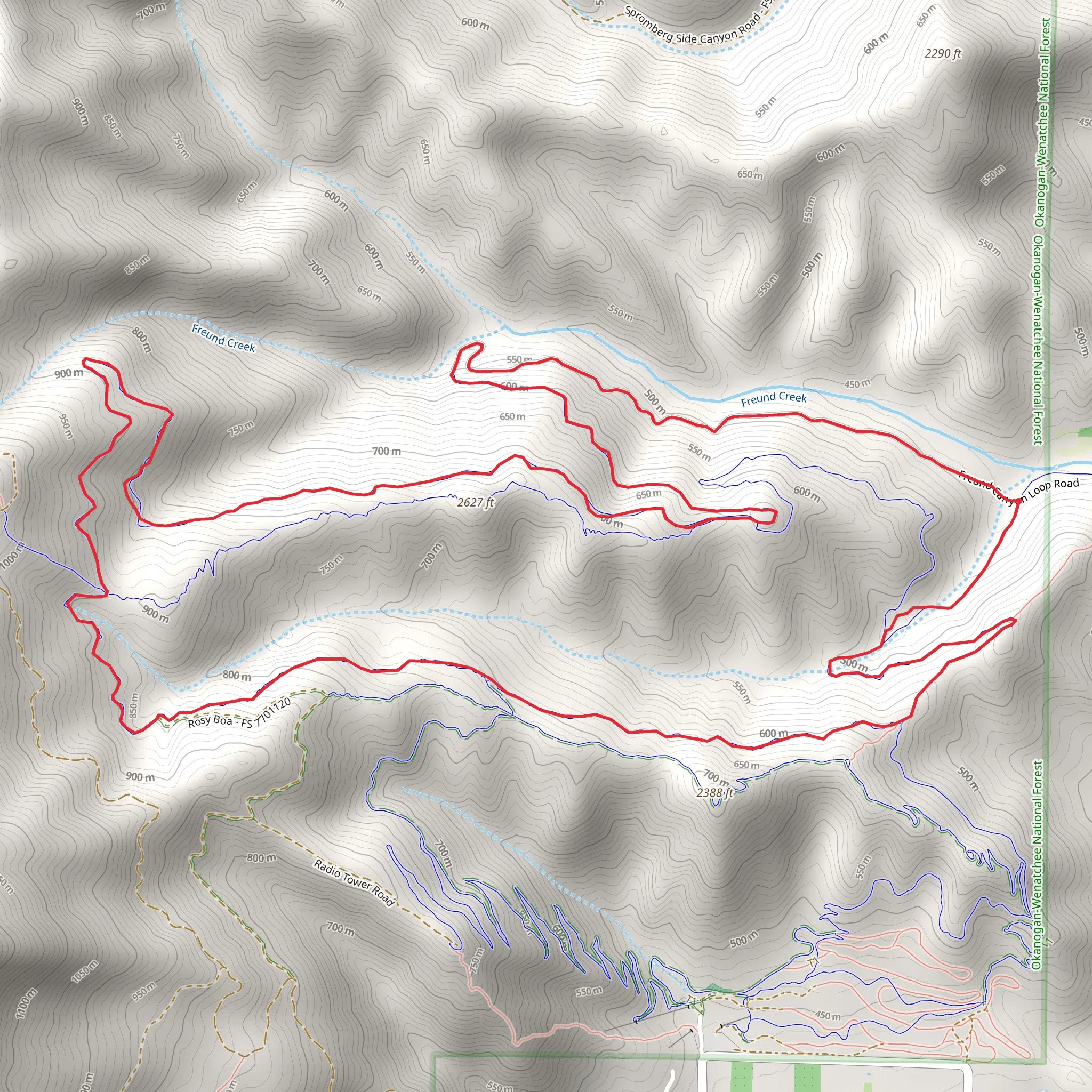Freund Canyon Loop Trail mobile static map