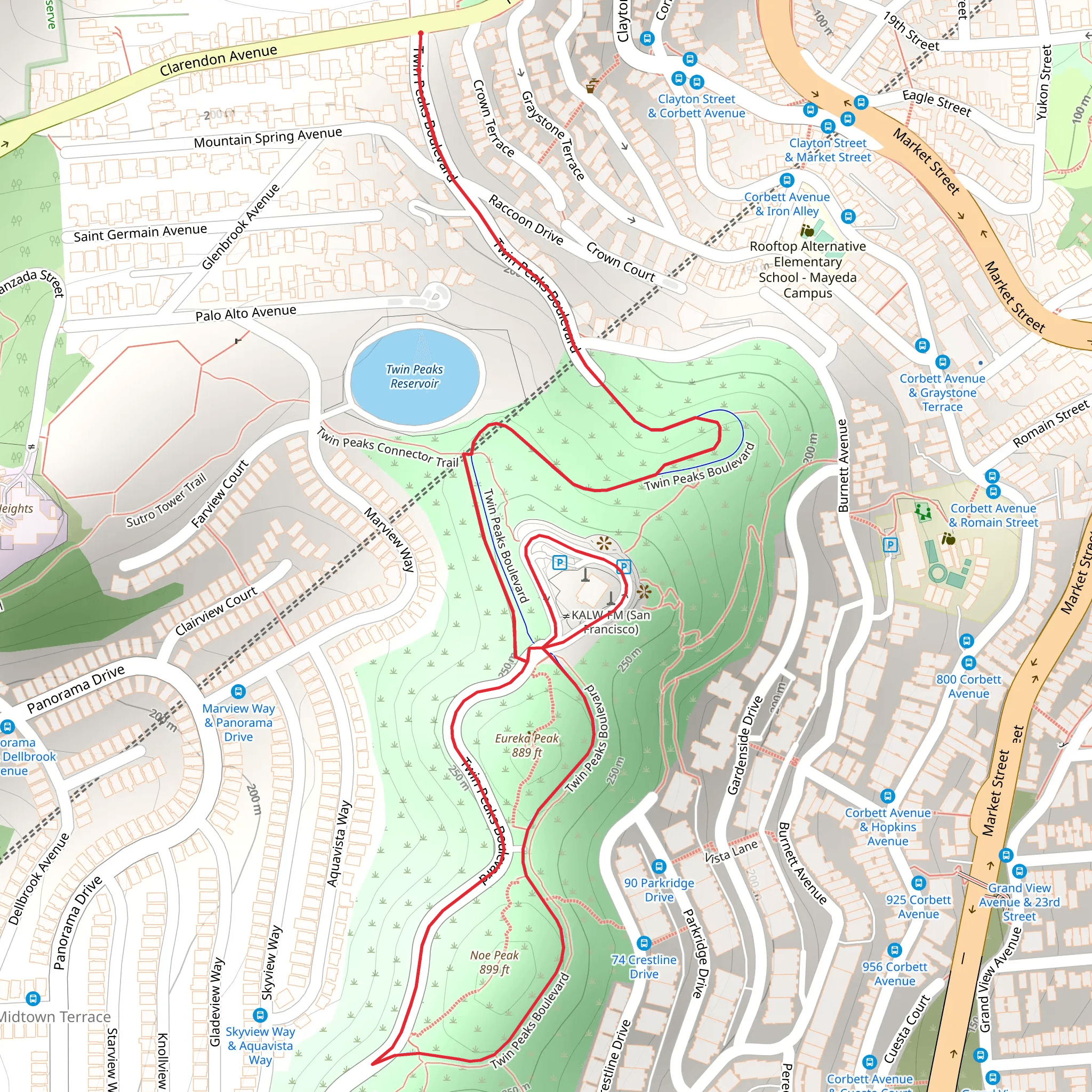 Twin Peaks Knot via Twin Peaks Boulevard mobile static map