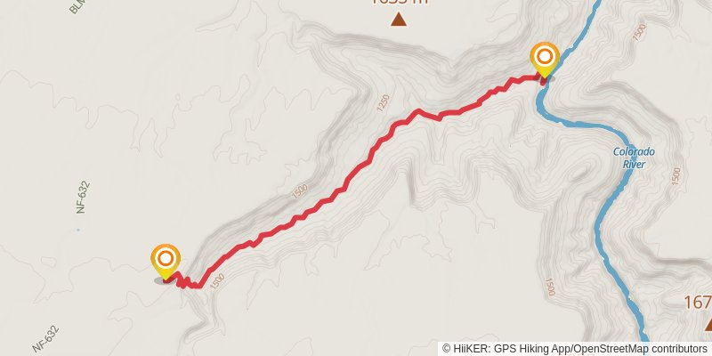 South Canyon Trail Out and Back stage 2 Map