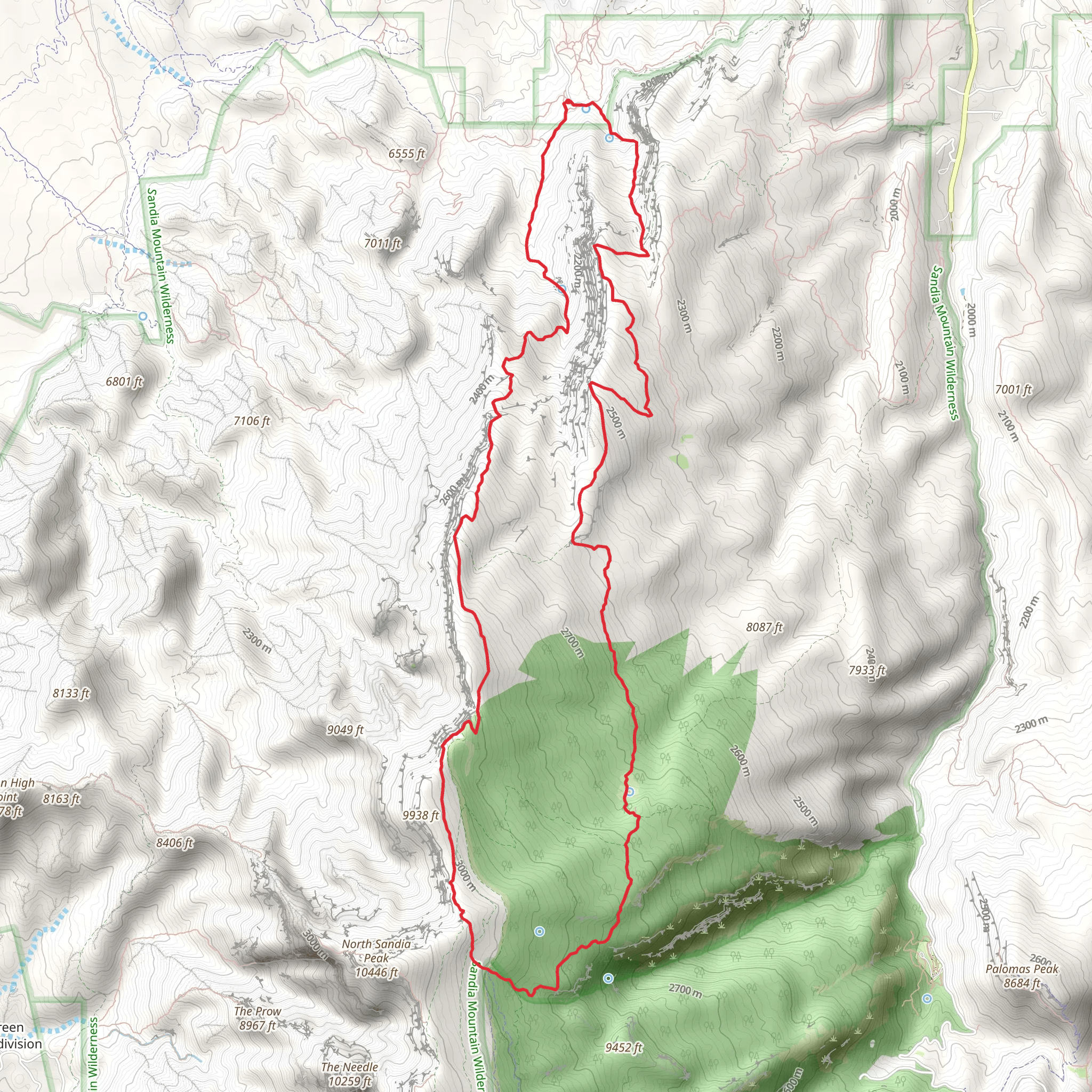 Arroyo Agya Sarca and North Crest Trail mobile static map