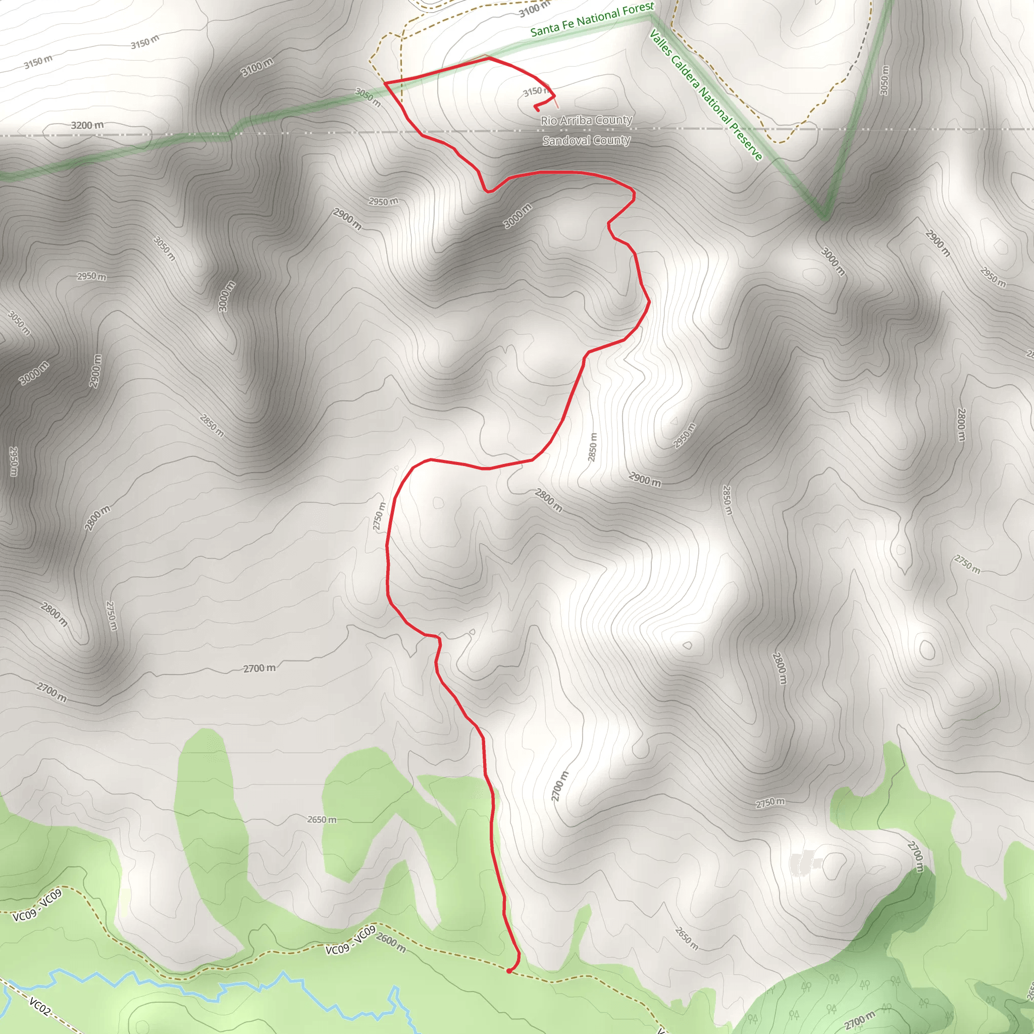 Cerro de la Garita Trail mobile static map