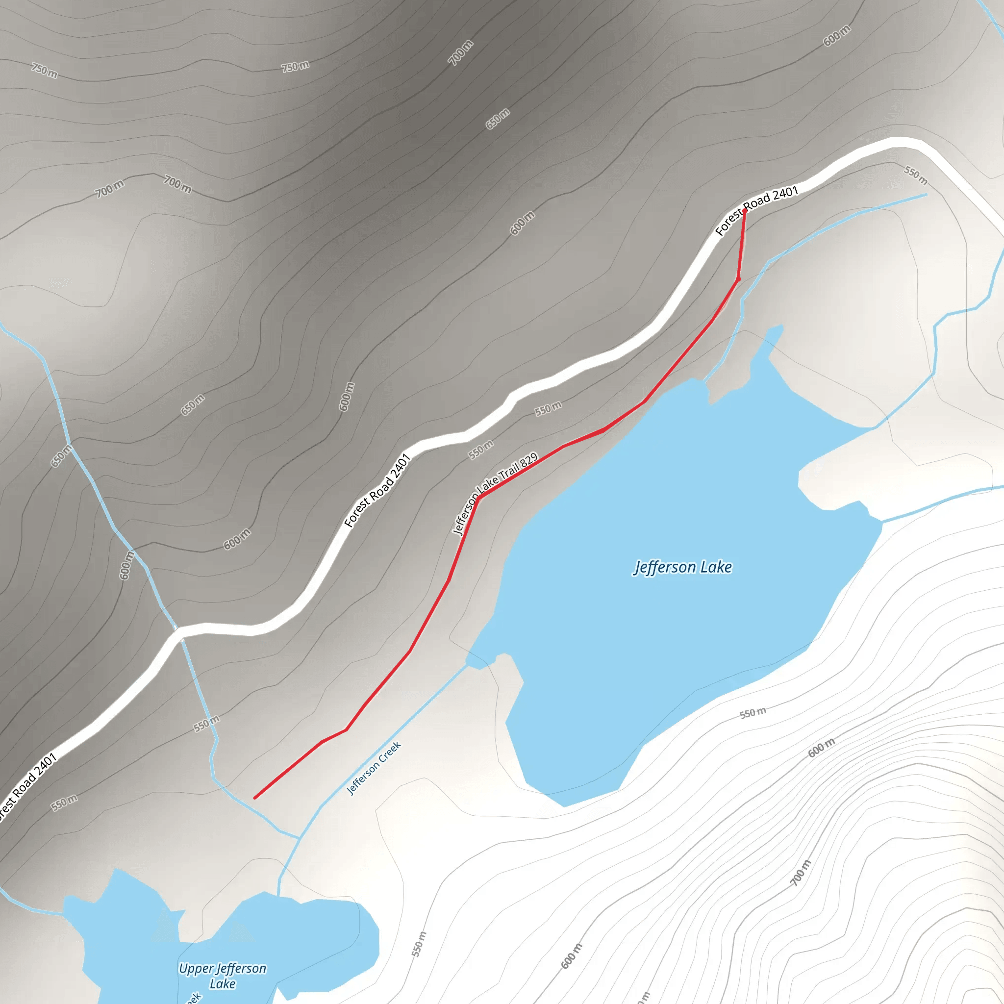 Jefferson Lake Trail mobile static map