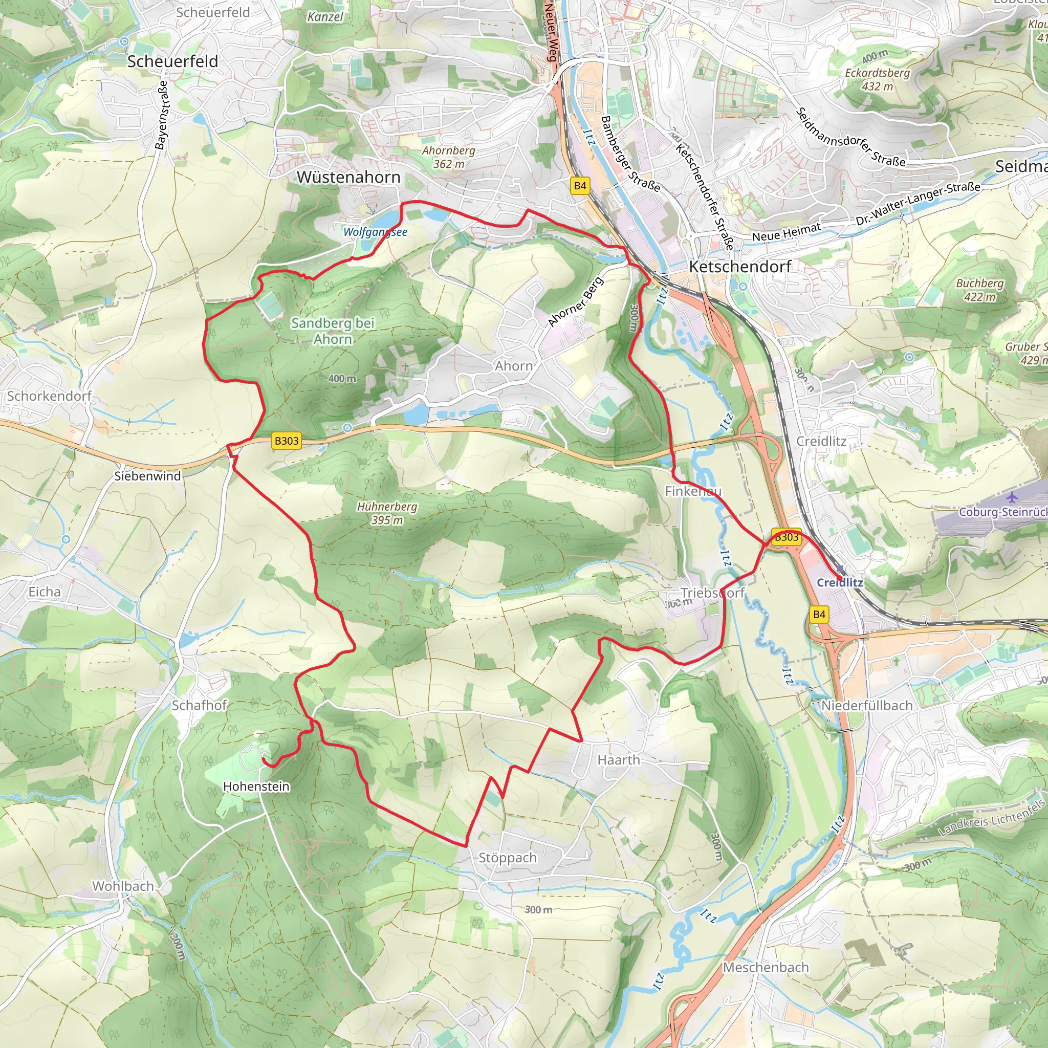 Creidlitz and Hohenstein Loop mobile static map