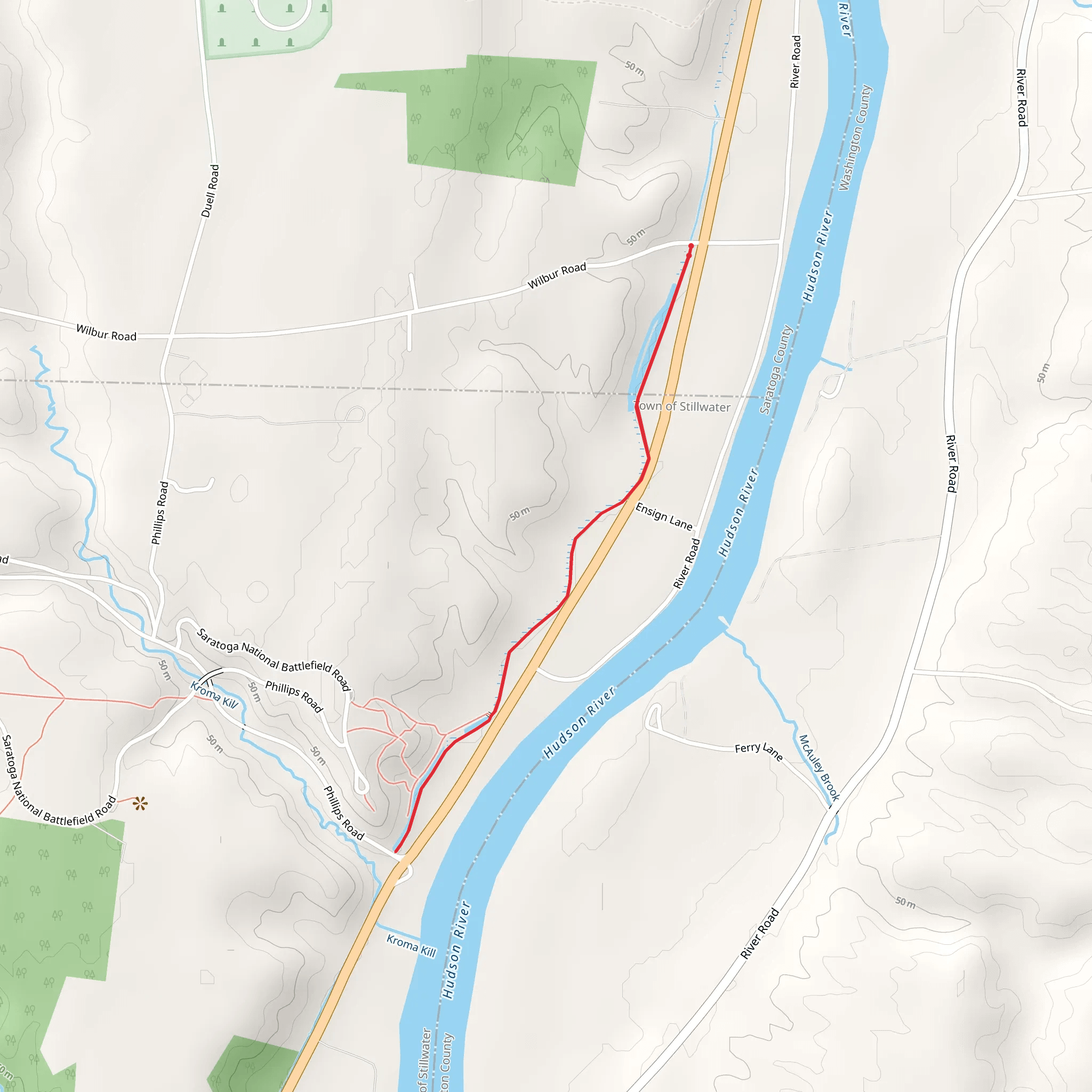 Old Champlain Canal Towpath Trail mobile static map