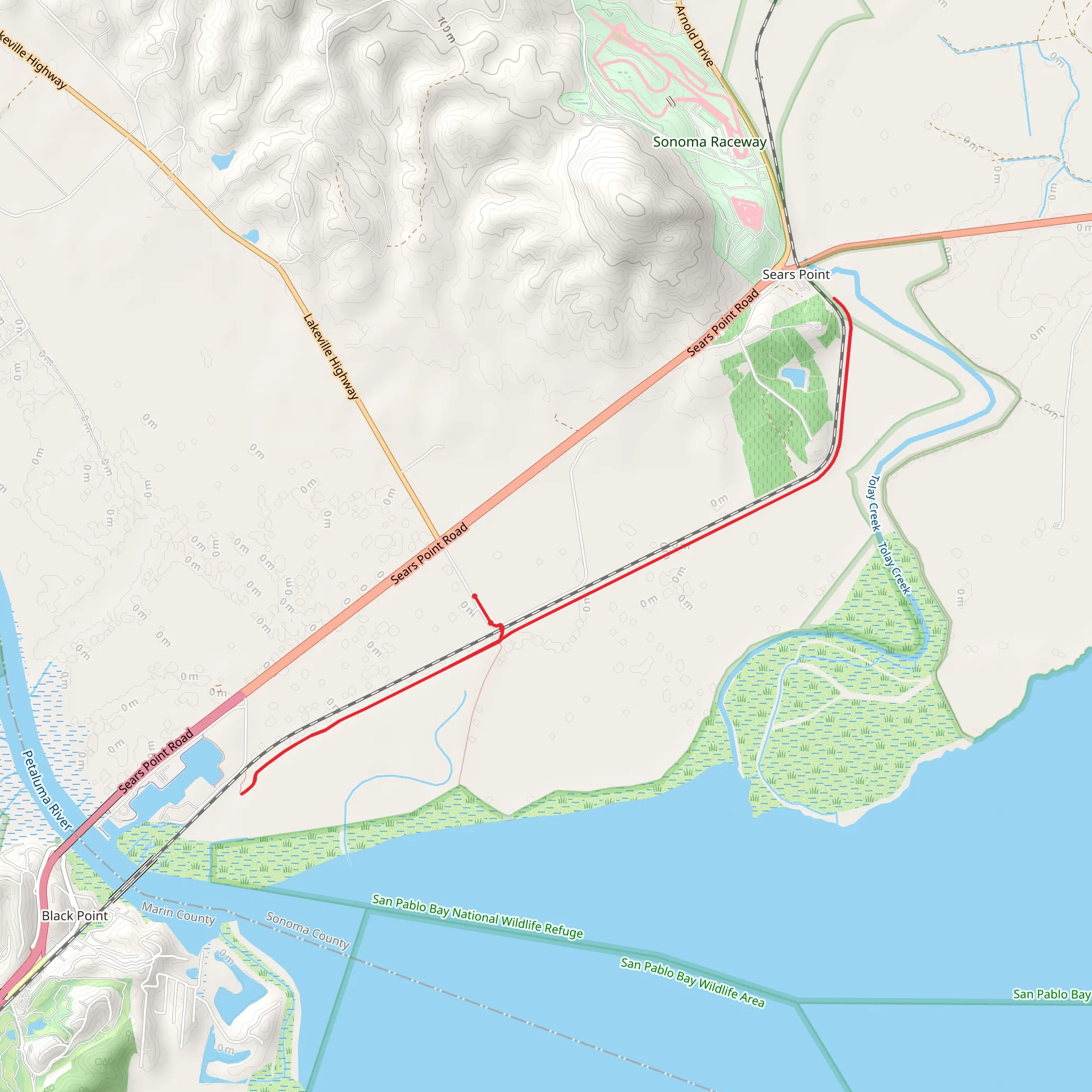 San Francisco Bay and Eliot Trail mobile static map
