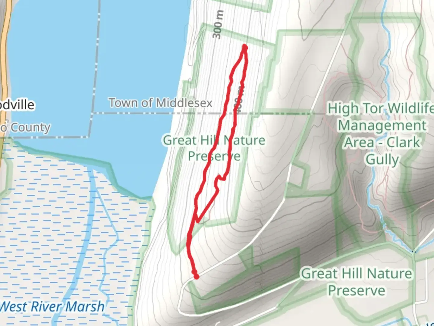 An image depicting the trail South Hill Road Loop and its surrounding area.