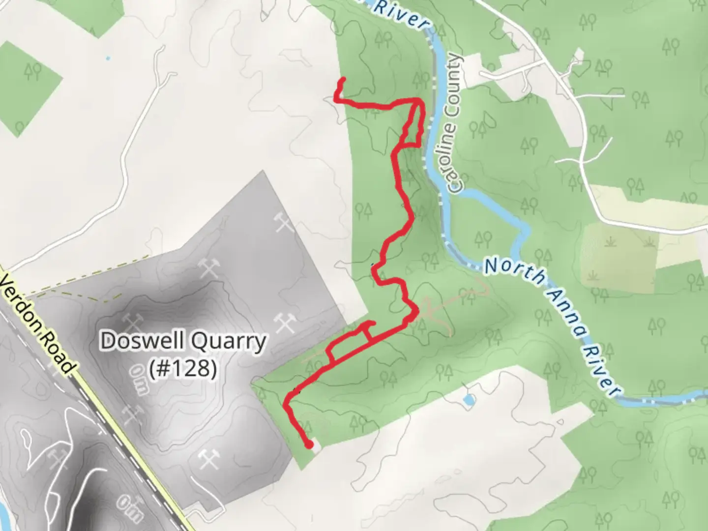 An image depicting the trail Gray Trail and Blue Trail from Verdon and its surrounding area.