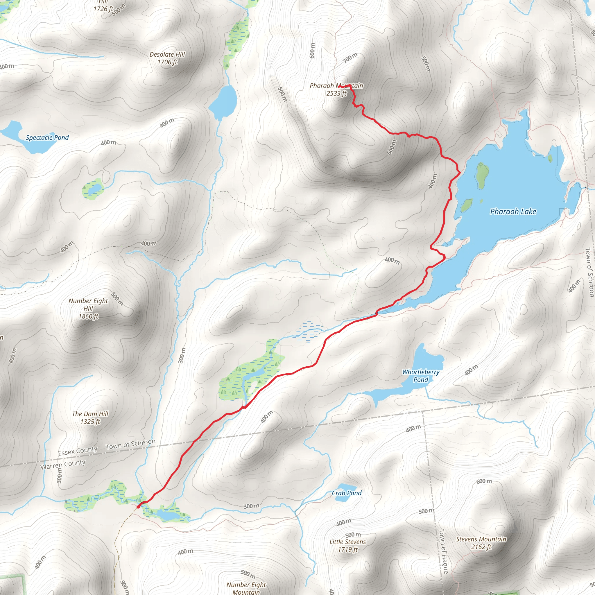 Pharoah Mountain and Pharoah Lake via Pharoah Brook Trail mobile static map