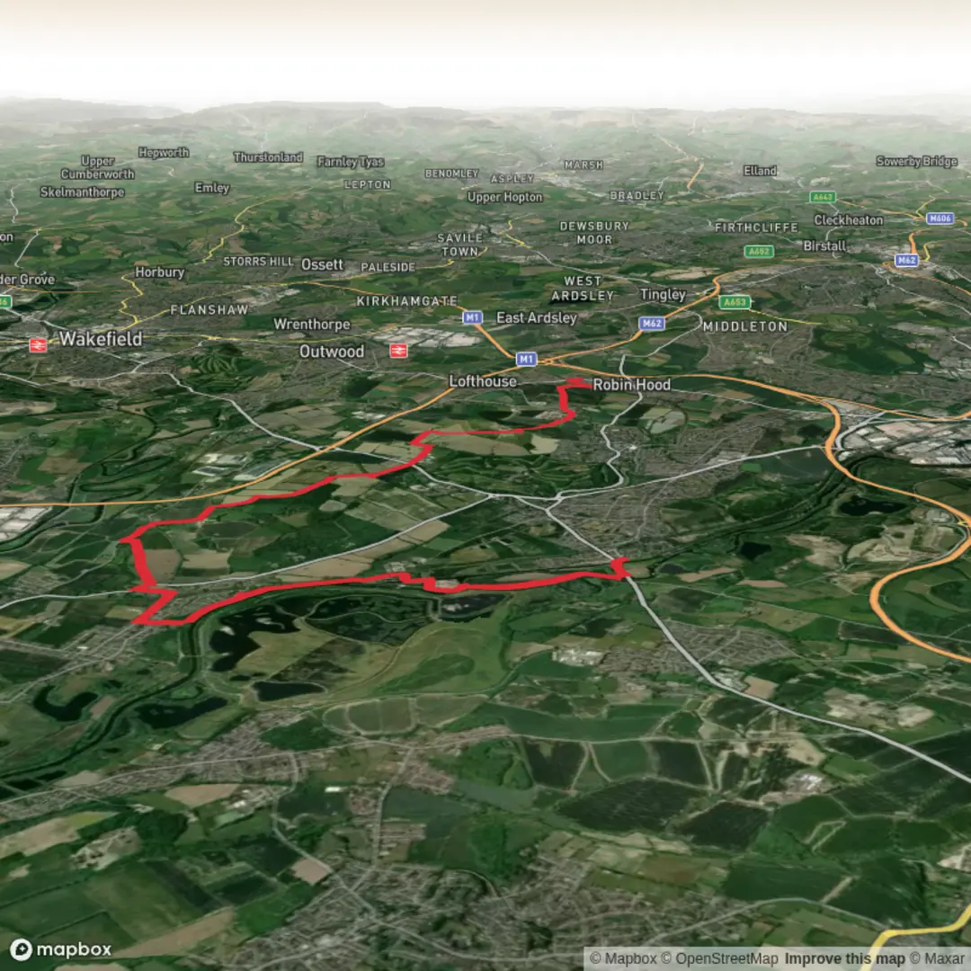An image depicting the trail Leeds Country Way Day 5 and its surrounding area.