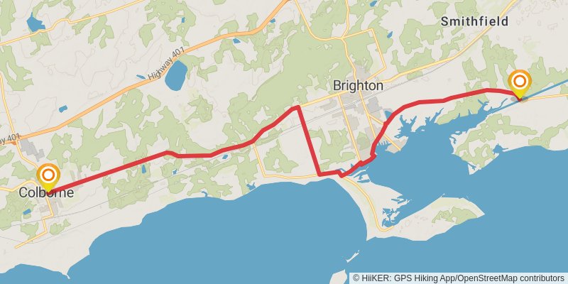 Waterfront Trail stage 17 Map