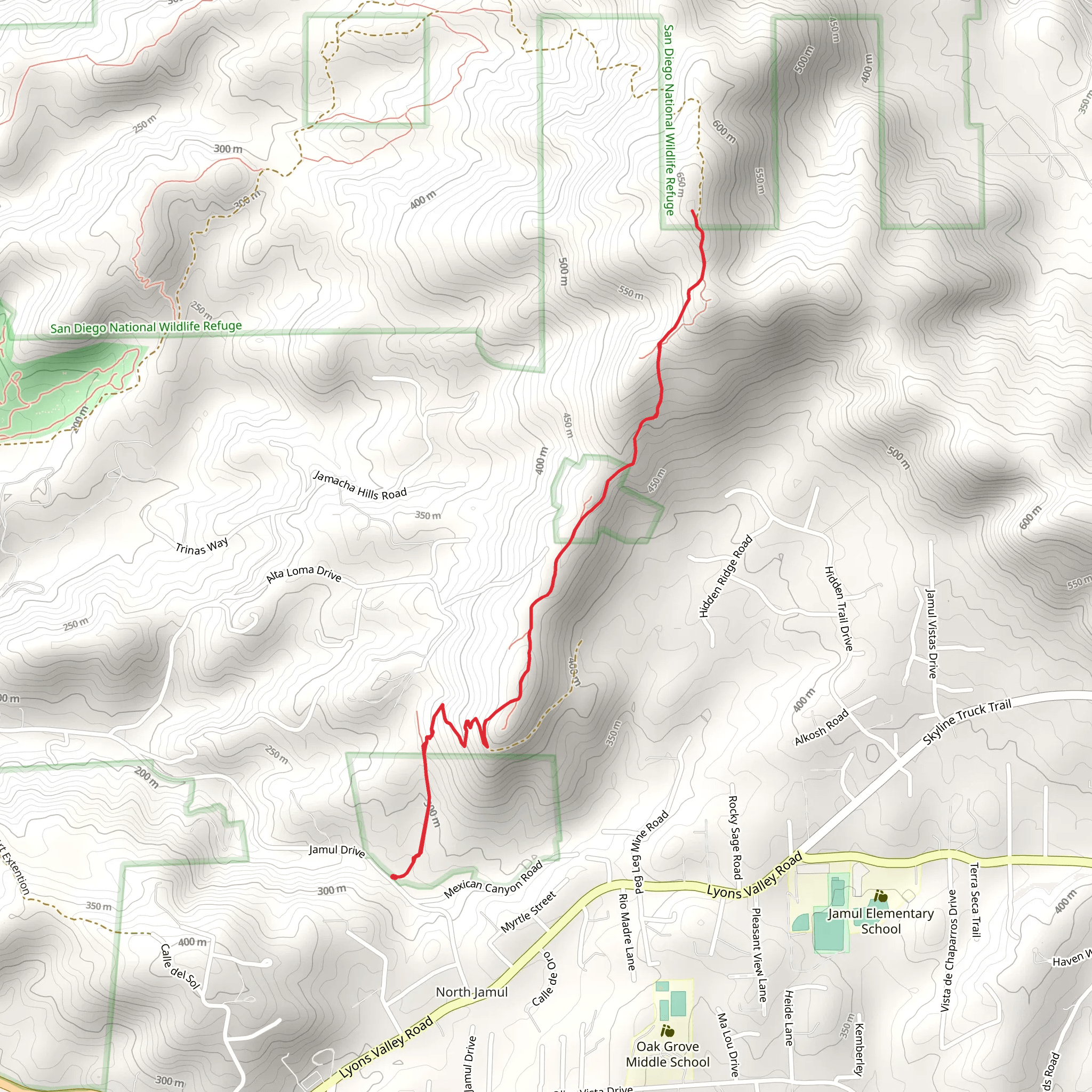 McGinty Mountain from Jamul Drive mobile static map