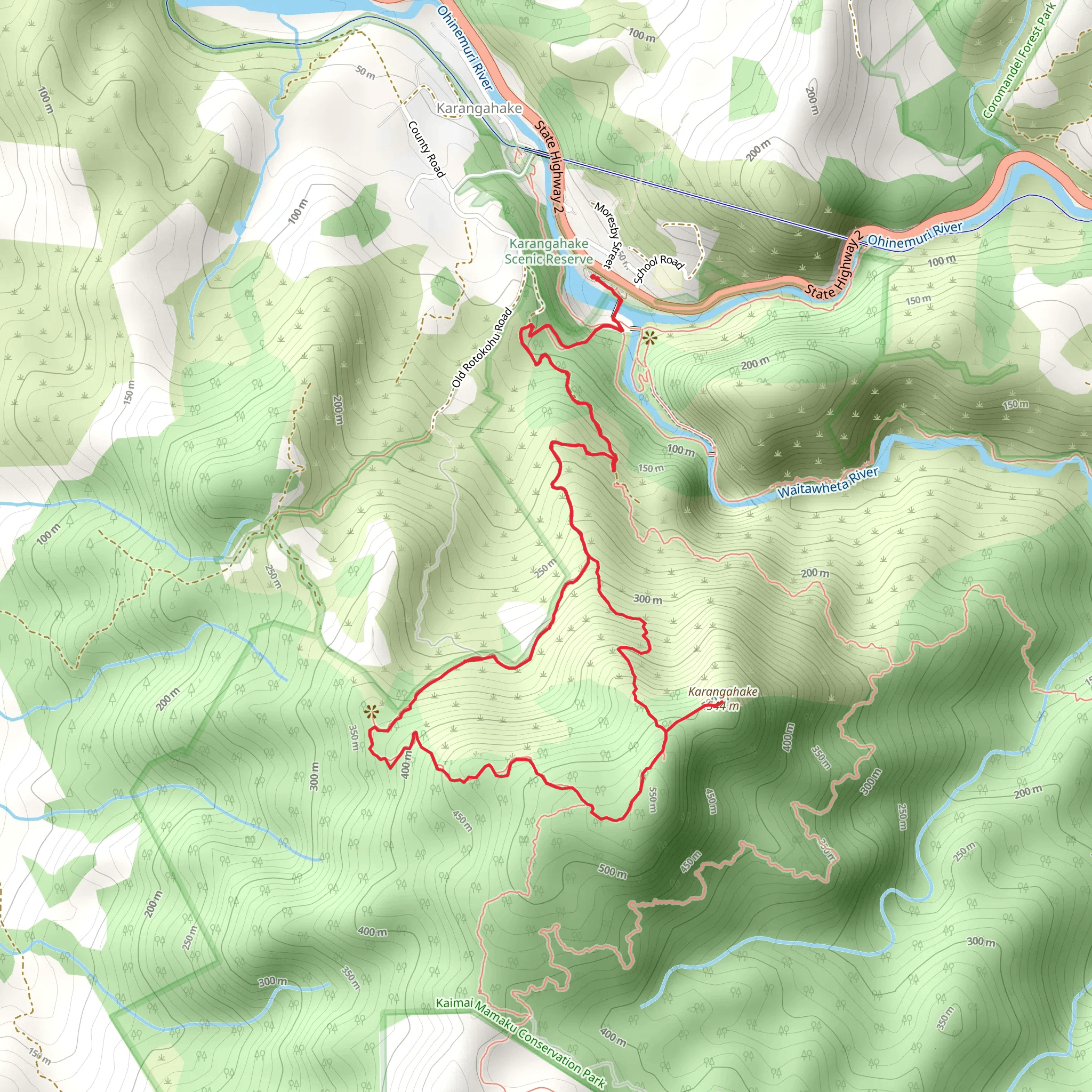 Karangahake Mountain Track Loop mobile static map