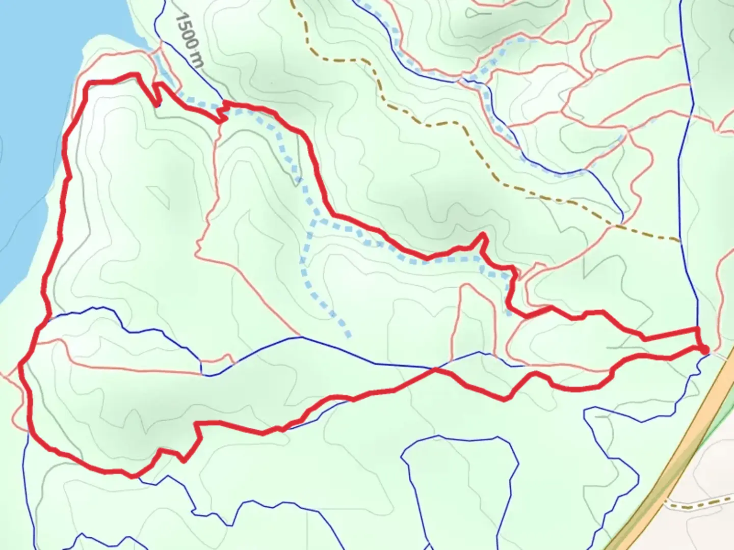 An image depicting the trail Rock Canyon and Broken Hip Loop and its surrounding area.