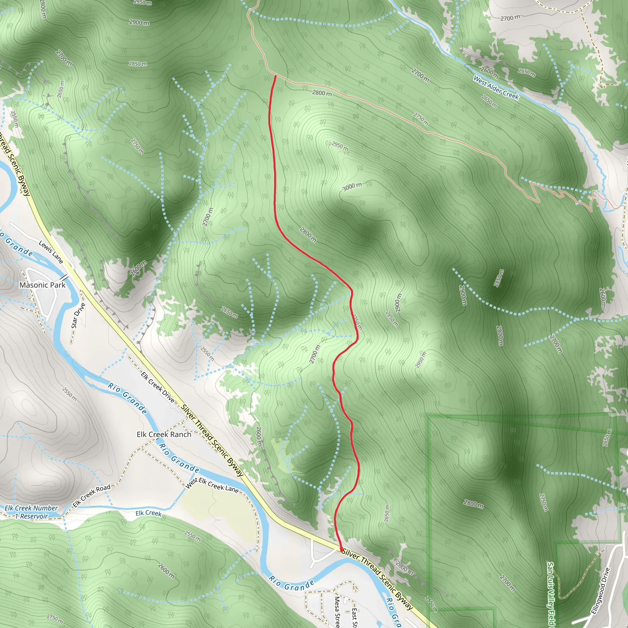 Palisade Trail mobile static map