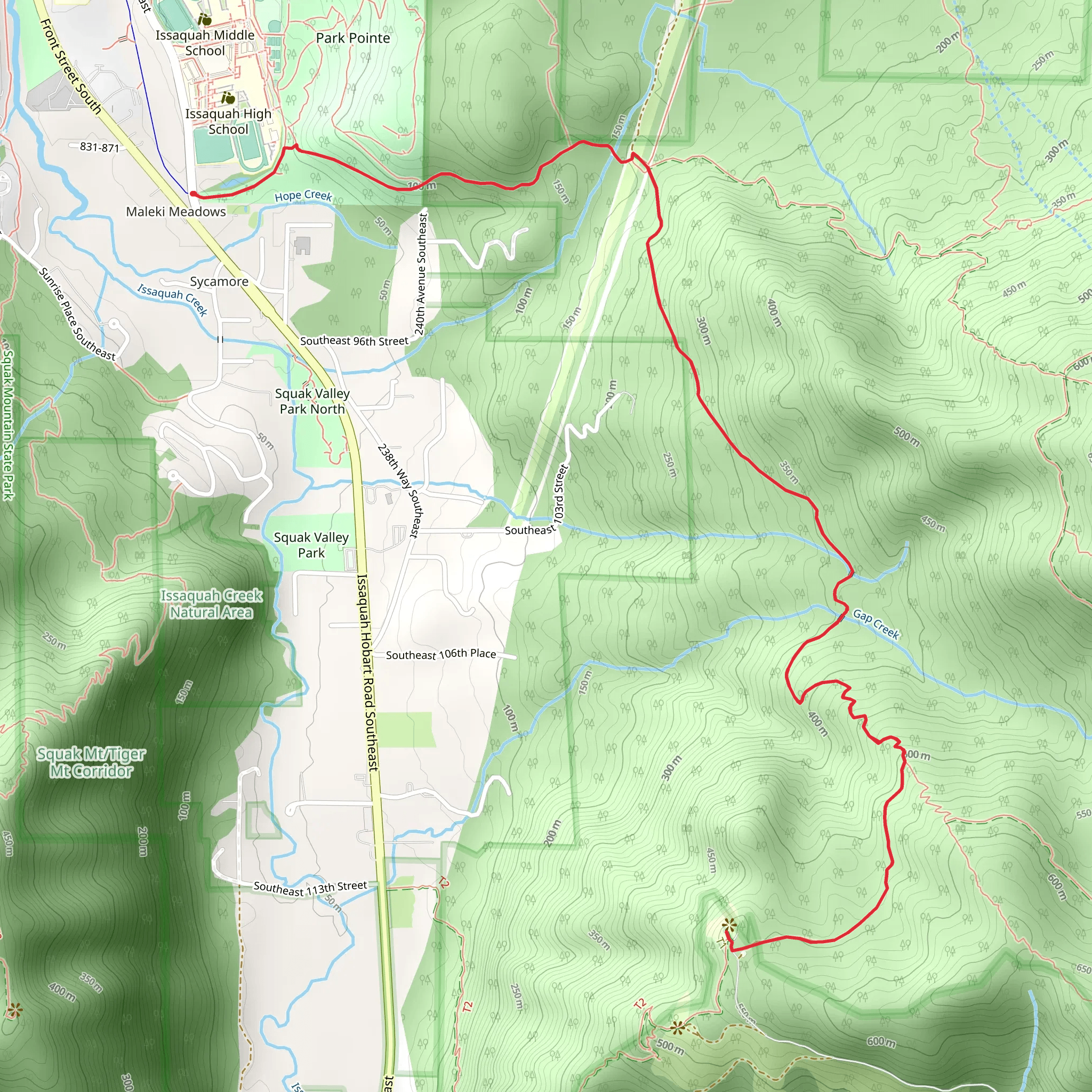 Poo-Poo Point via High School Trail mobile static map