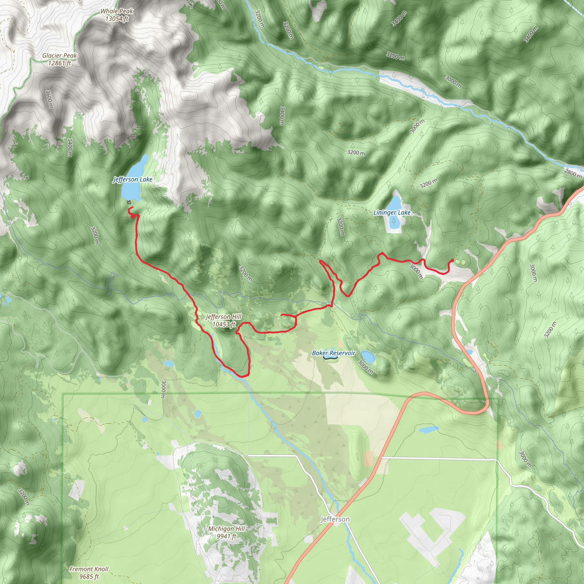 Jefferson Hill and Lake Walk mobile static map
