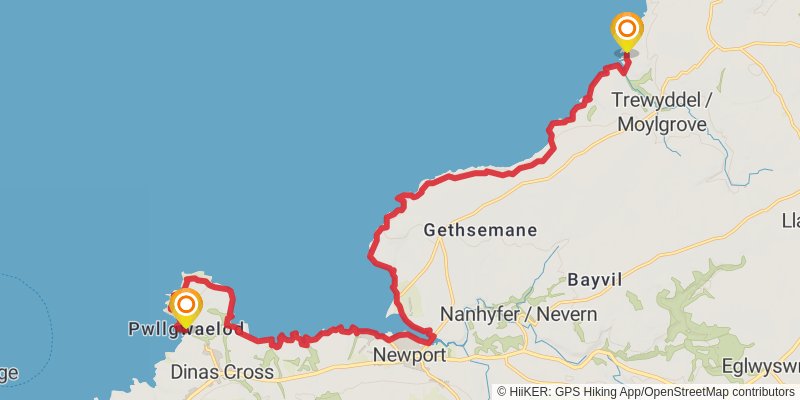 Pembrokeshire Coast Path stage 2 Map