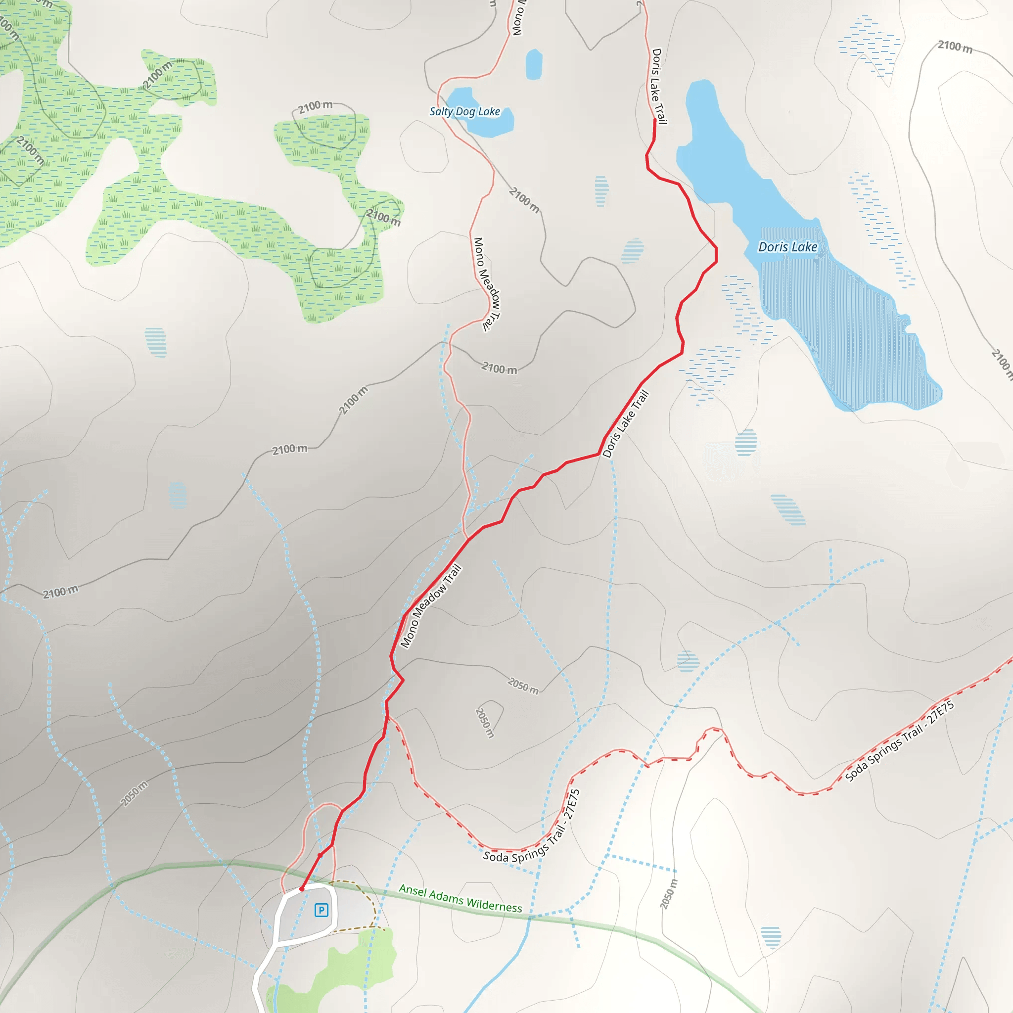 Doris Lake Trail mobile static map