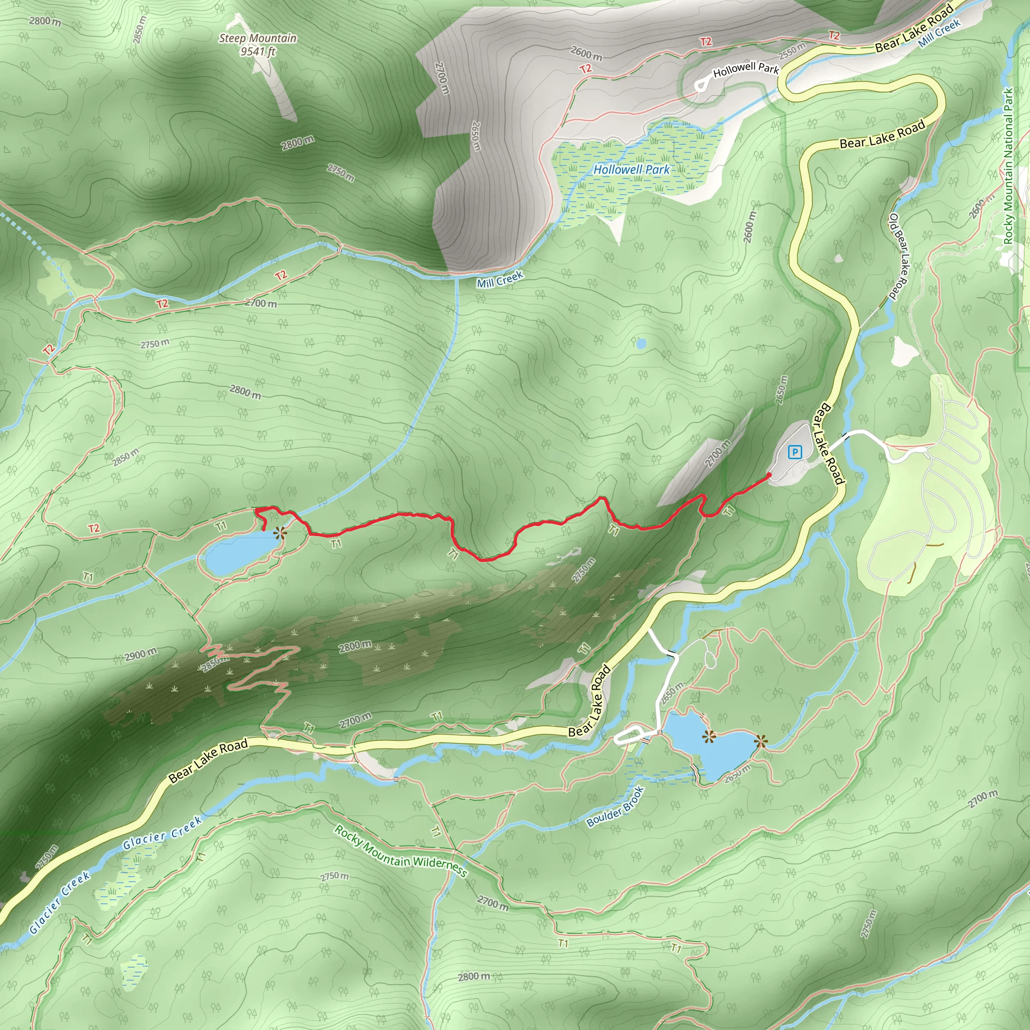 Bierstadt Lake Trail mobile static map